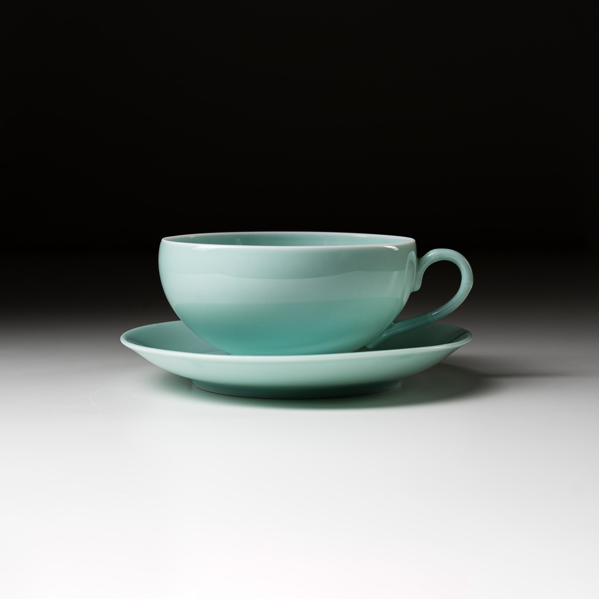 Handmade Japanese Ceramic Cup and Saucer Set - Tiffany Blue by Nishikawa Teisaburo | Elegant Tea Time & Coffee Break Accessories for Home, Cafe, and Gift Giving