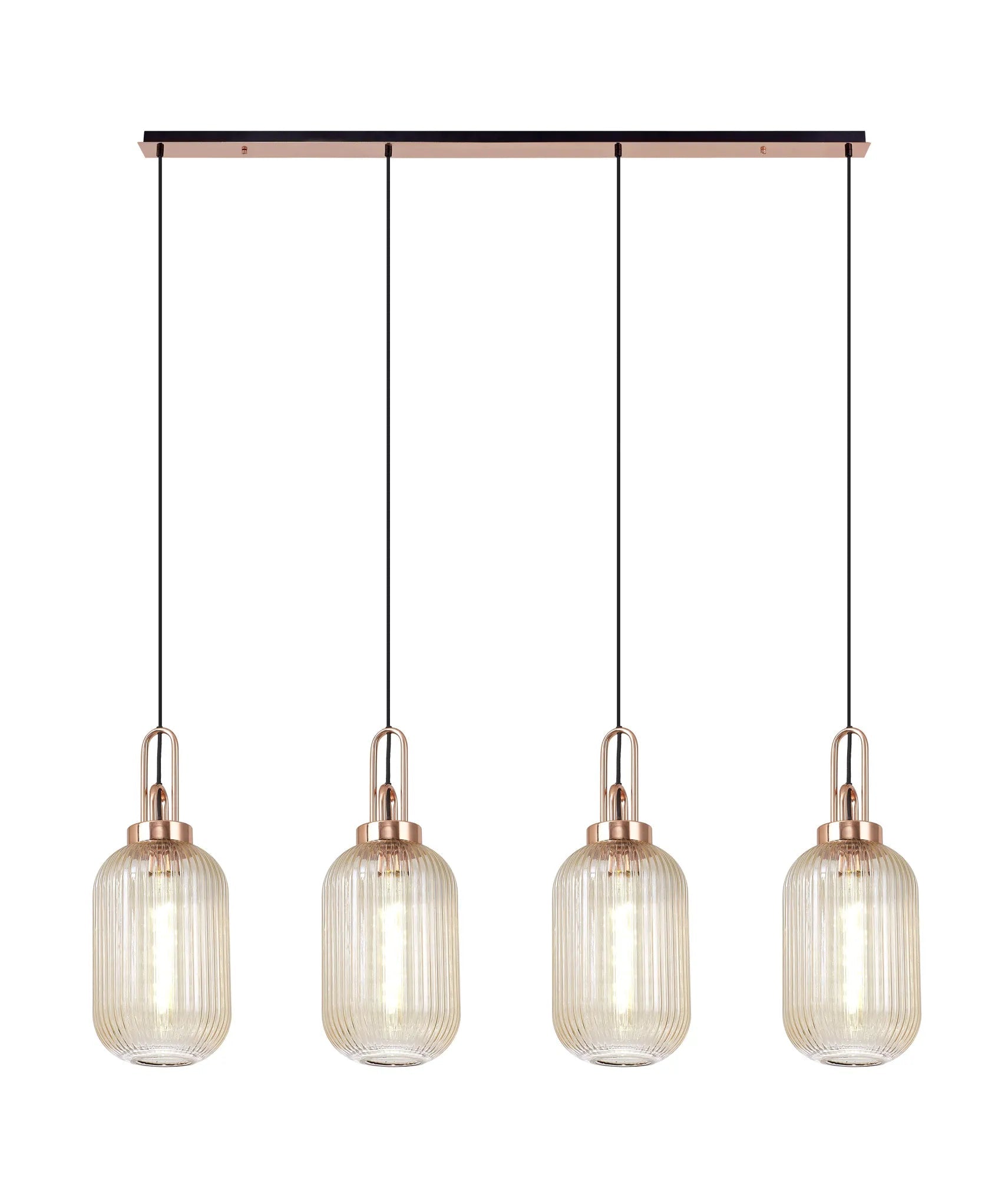 Cadiz 4Lt Linear Pendant Light Fixture - Modern Brushed Nickel/Matte Black/Bronze Finish - Perfect for Kitchen Island, Dining Room & Office Lighting