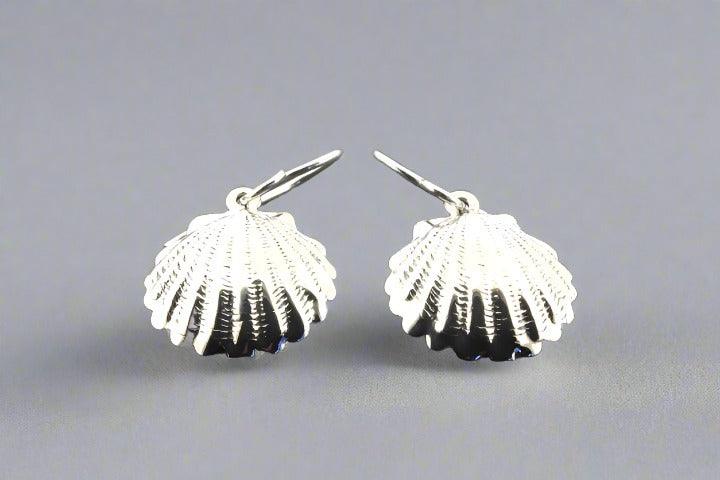 Scallop Shell Drop Earrings - Sterling Silver Jewelry for Women - Perfect for Beach Weddings, Summer Outfits & Boho Style