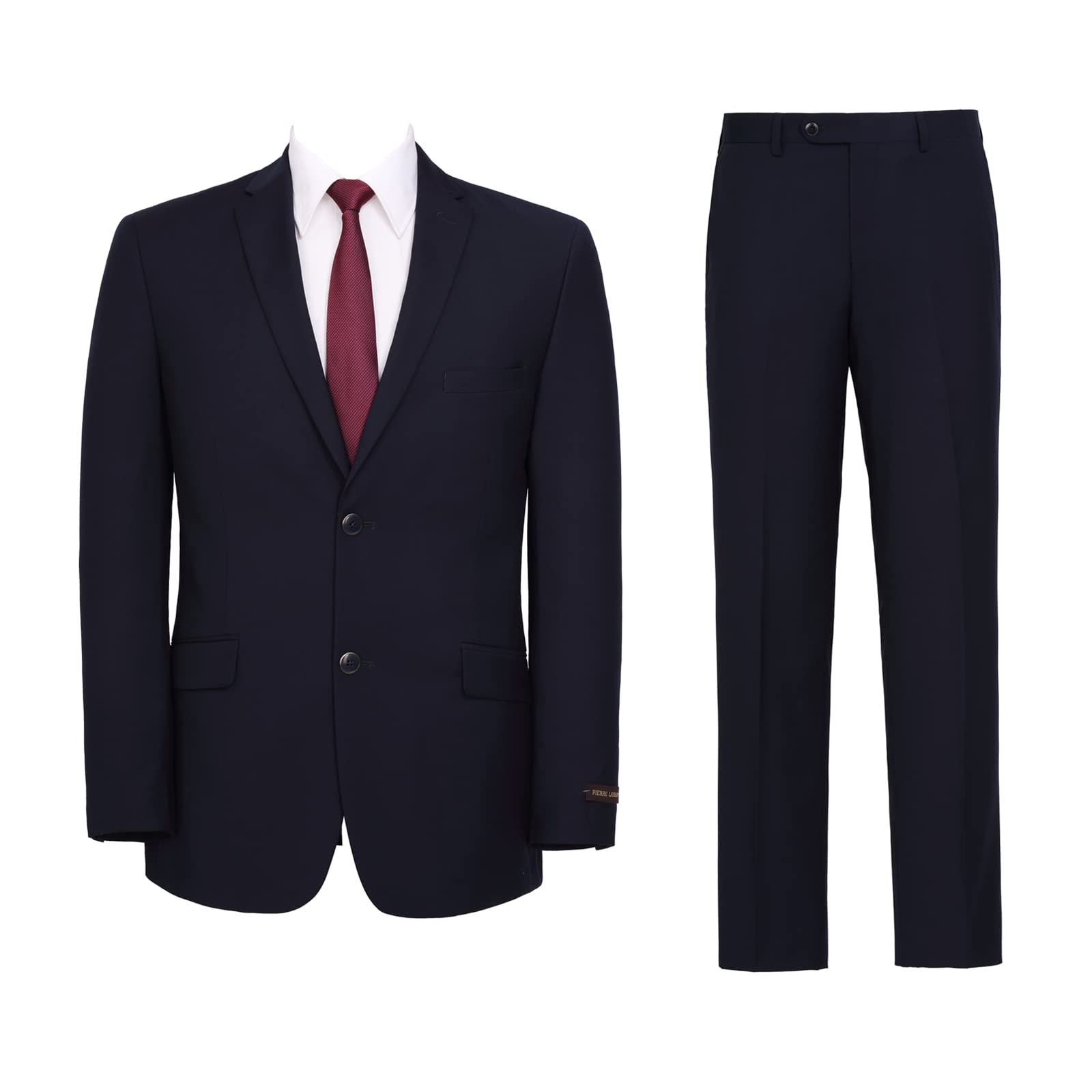 Men's Slim Fit 2-Piece Suit Set - 2-Button Business Blazer & Dress Pants - Formal Office Wear, Wedding & Special Occasion Outfit