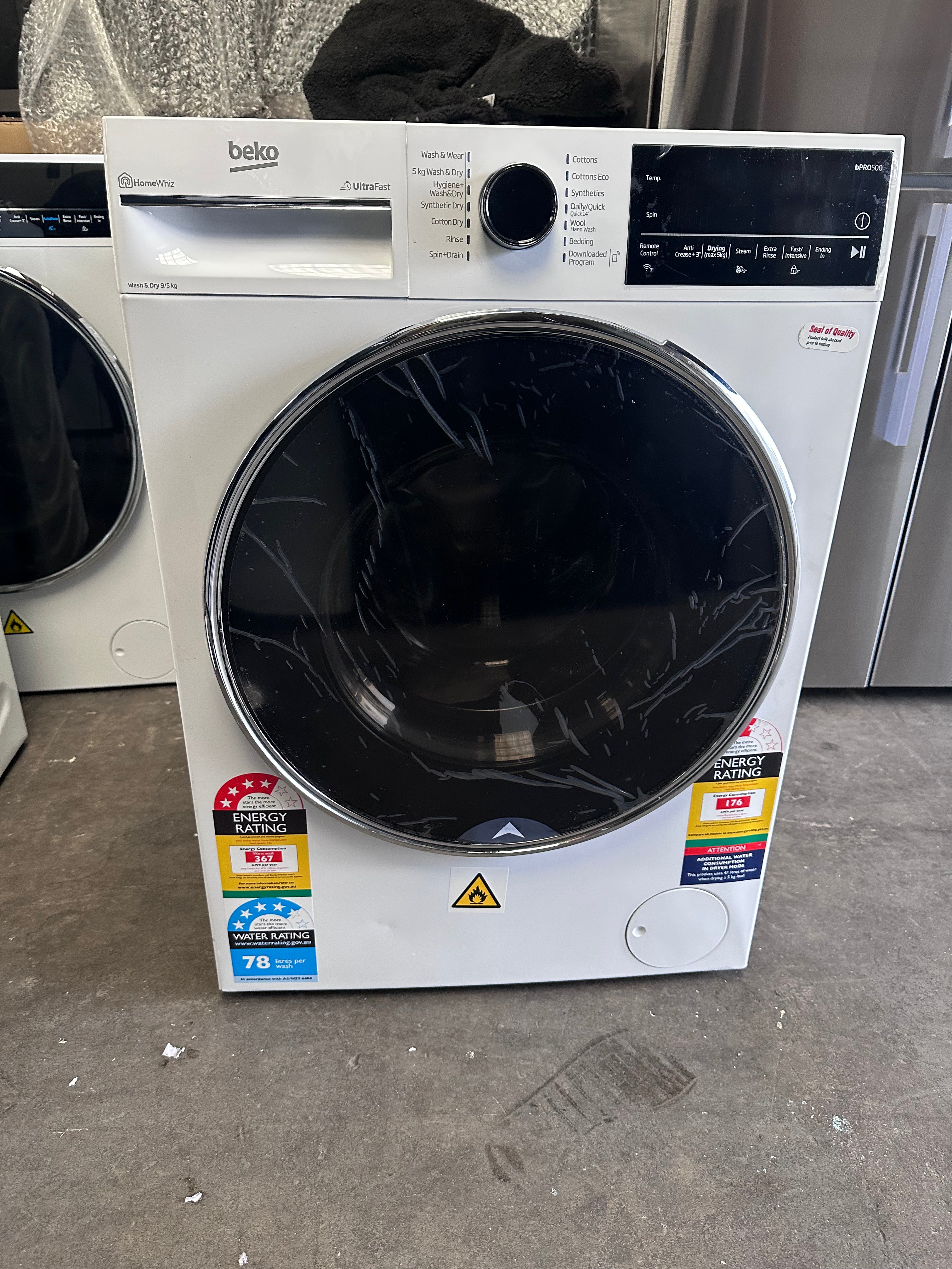 Beko BWDB9540W 9kg/5kg UltraFast Washer Dryer Combo - Energy Efficient Laundry Solution for Small Apartments & Compact Spaces (Carton Damage)