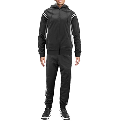 Men's 2 Piece Workout Set - Gym Running Jogging Hooded Tracksuit for Fitness & Casual Wear | Perfect for Gym, Outdoor Sports & Daily Activities