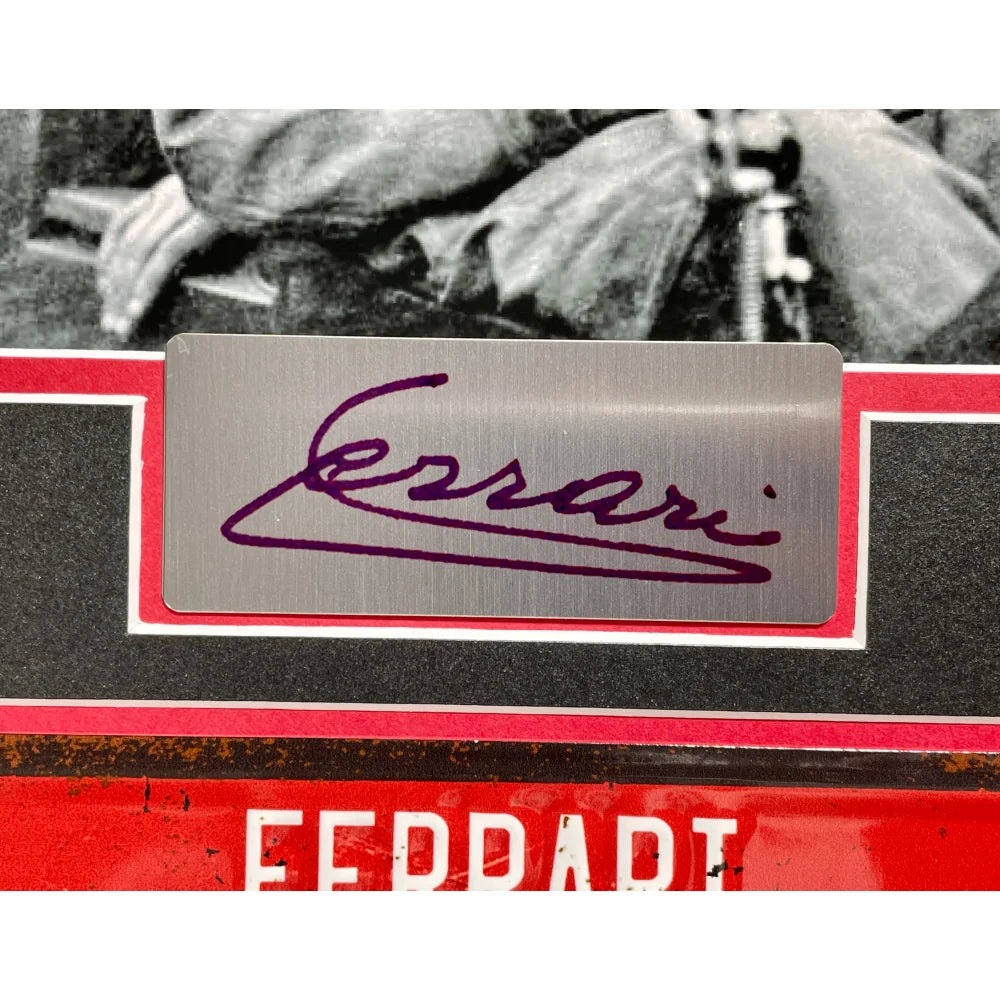 Vintage Enzo Ferrari Scuderia License Plate Frame - 1929 F1 Racing Memorabilia for Car Enthusiasts | Perfect for Ferrari Fans, Man Cave Decor & Auto Show Displays