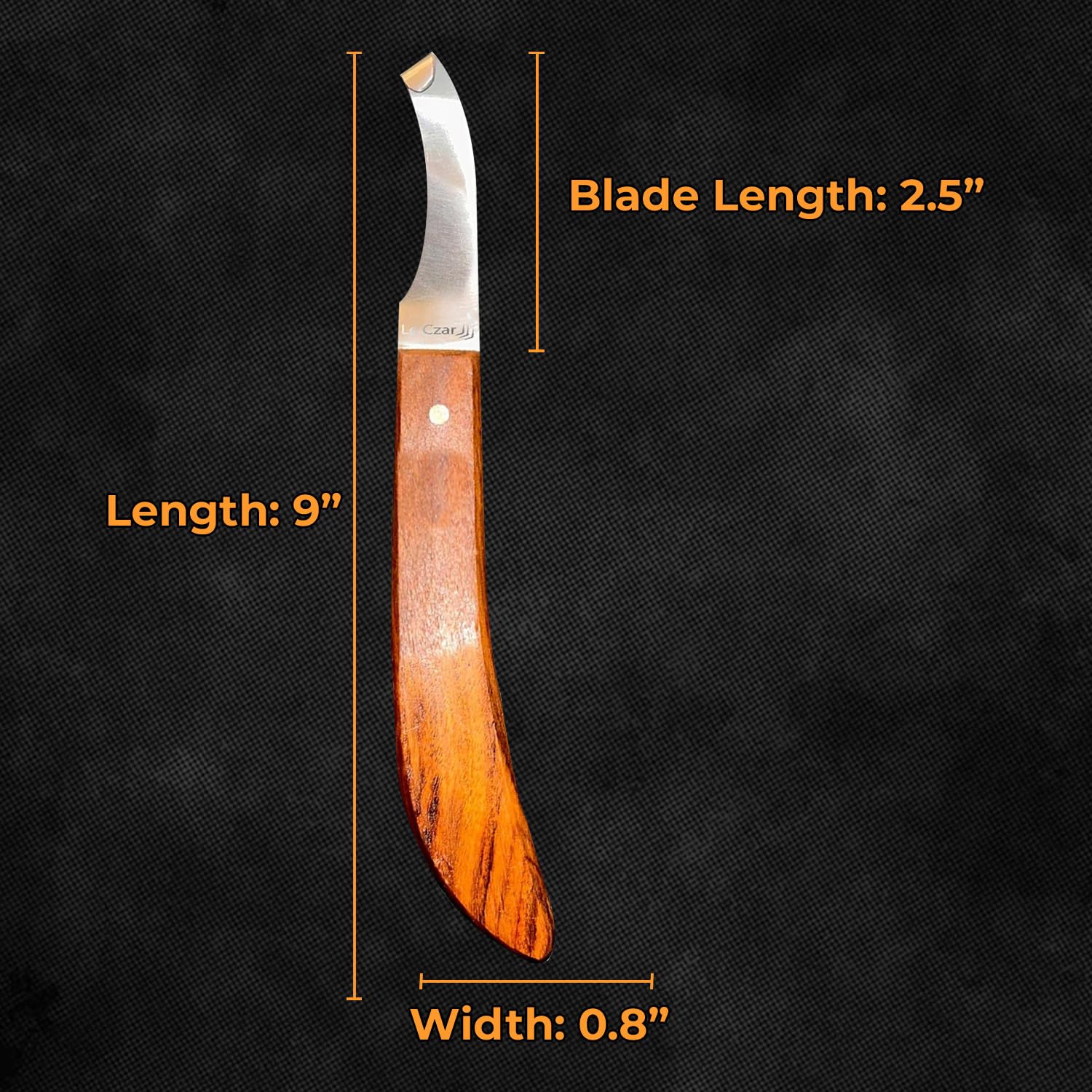 Premium Right-Handed Farrier Hoof Knife - Super Sharp Professional Horse & Cow Hoof Trimming Tool with Ergonomic Wooden Handle | Ideal for Equine Grooming, Livestock Care & Veterinary Use