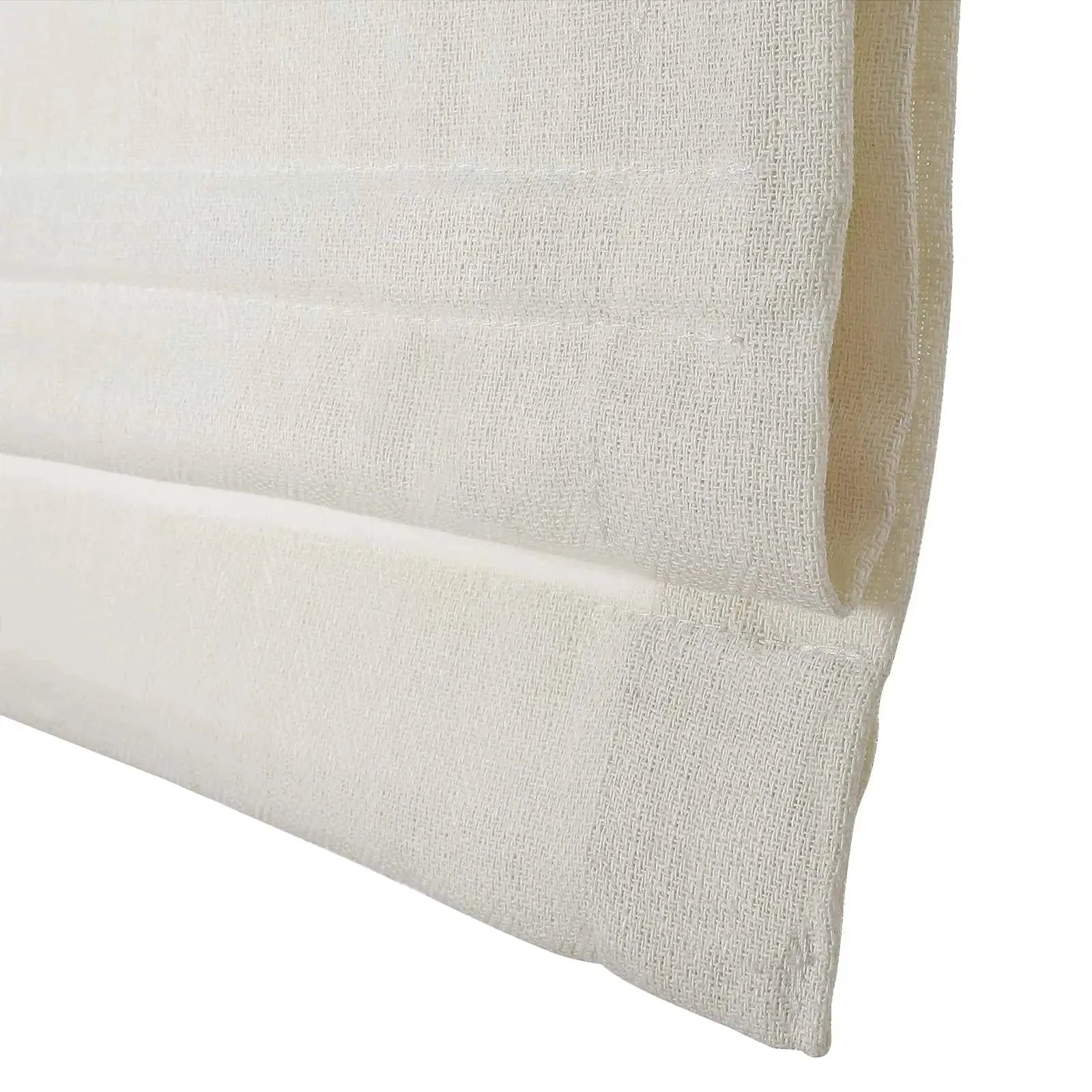 Ron Linen Cotton Herringbone Roman Shade - Cordless Window Treatment for Living Room, Bedroom & Office (Blackout/Sheer Options)