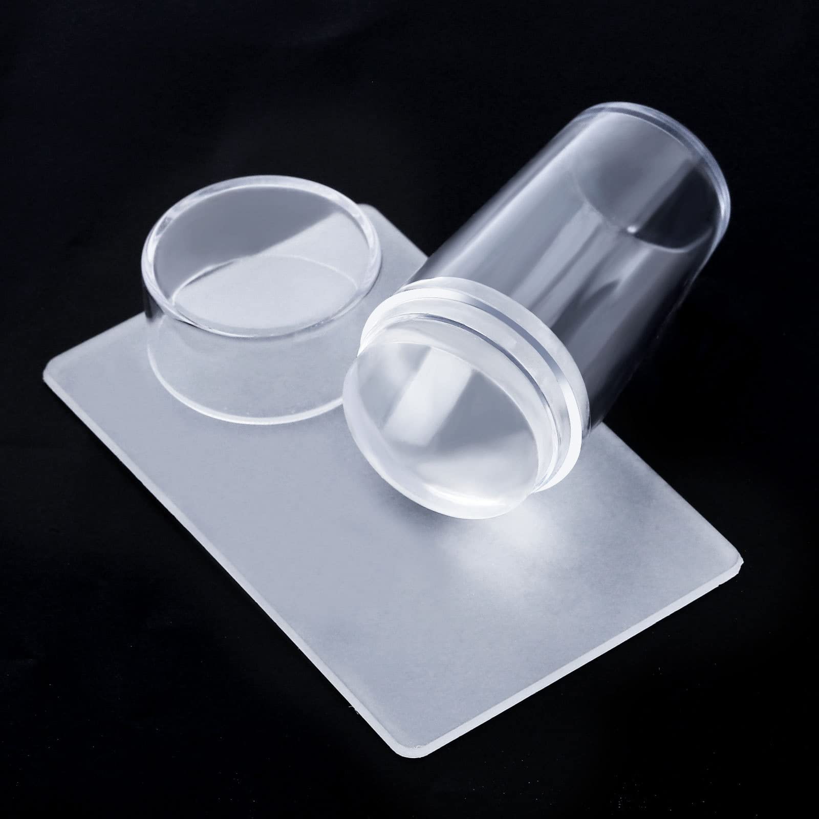 Clear Jelly Nail Stamper for French Tips - Transparent Silicone Rubber Nail Polish Stamper Kit - Perfect for DIY Nail Art, Salon Manicures & At-Home Nail Designs