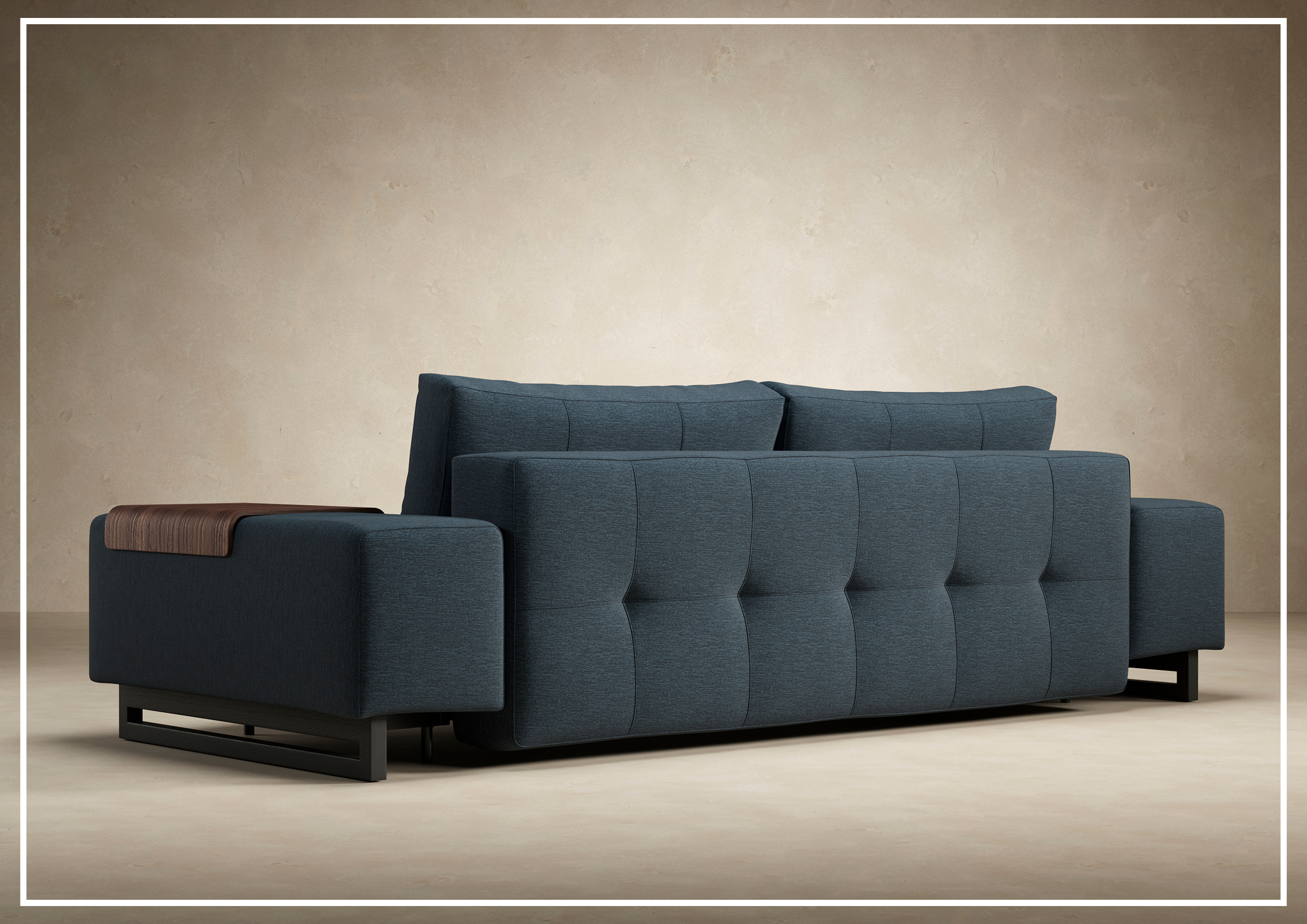 Innovation Living Grand DEL 2-Seater Fabric Sleeper Sofa with Ottoman - Convertible Bed & Lounge Chair for Small Spaces, Guest Rooms & Apartments