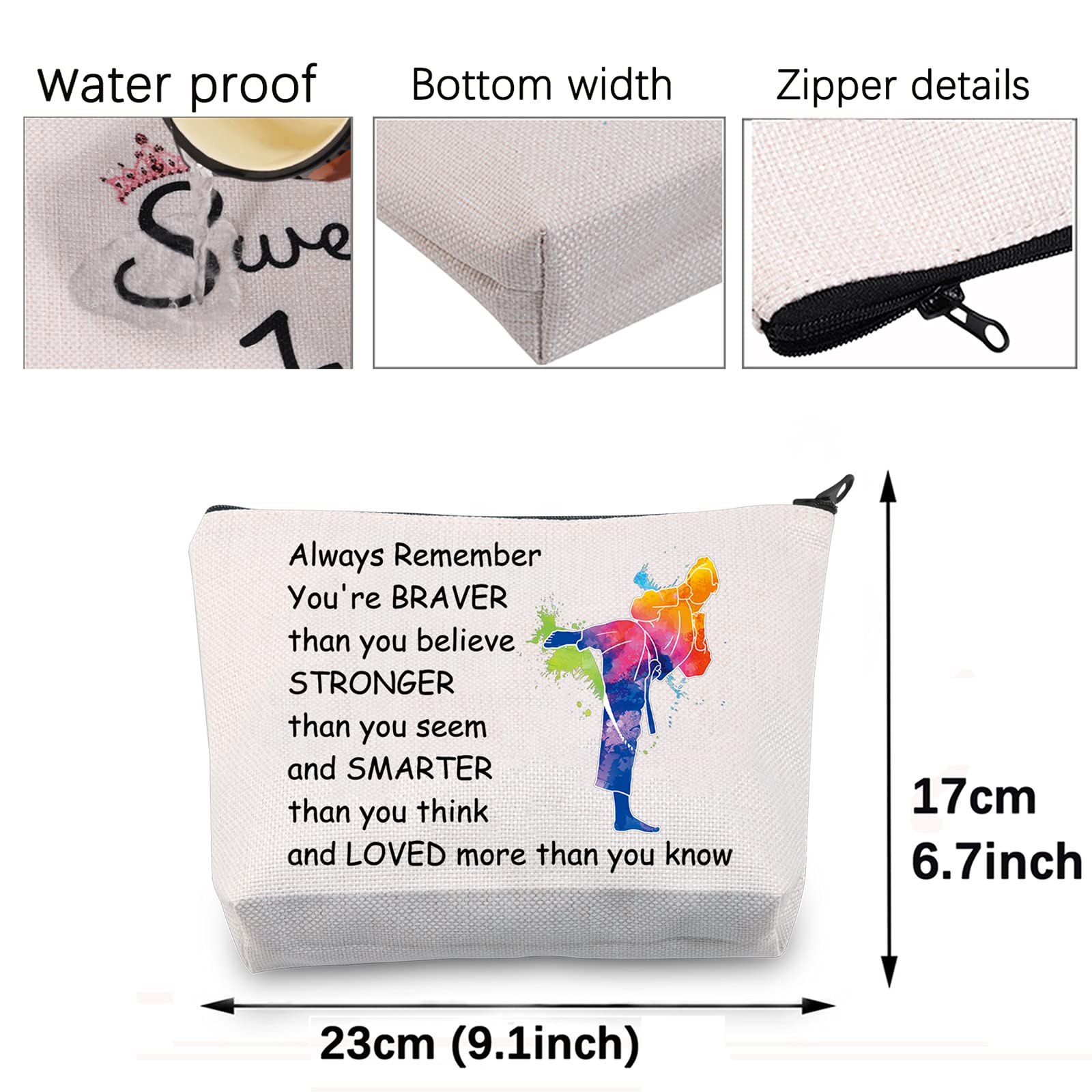 Premium Taekwondo Cosmetic Makeup Pouch - Martial Arts Gift for Women & Instructors - Durable Travel Bag for Taekwondo Lovers - Perfect for Training, Competitions & Gym Essentials
