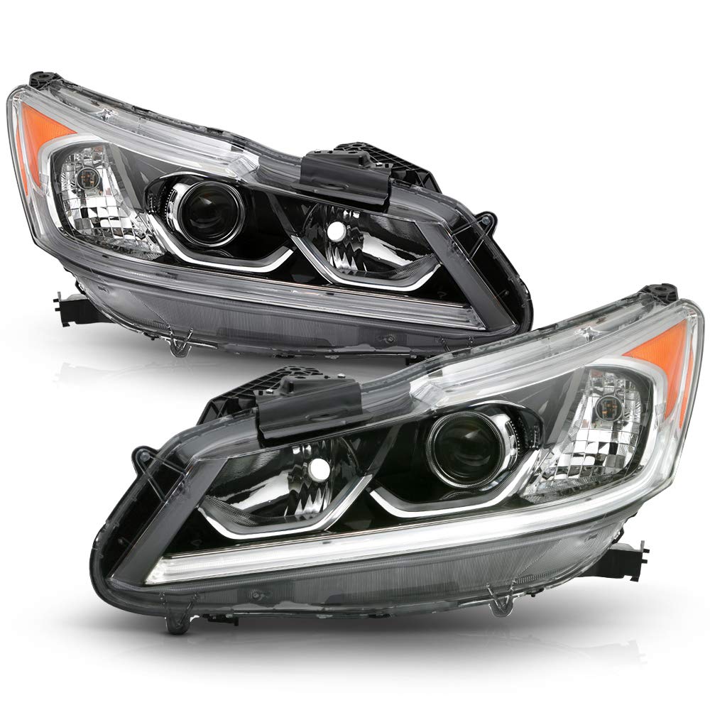 ACANII LED Projector Headlights Assembly Set for 2016-2017 Honda Accord EX/EX-L/Sport - DRL Headlamps Pair (Driver & Passenger Side) - Upgrade Your Ride with Bright, Energy-Efficient Lighting for Night Driving and Enhanced Visibility