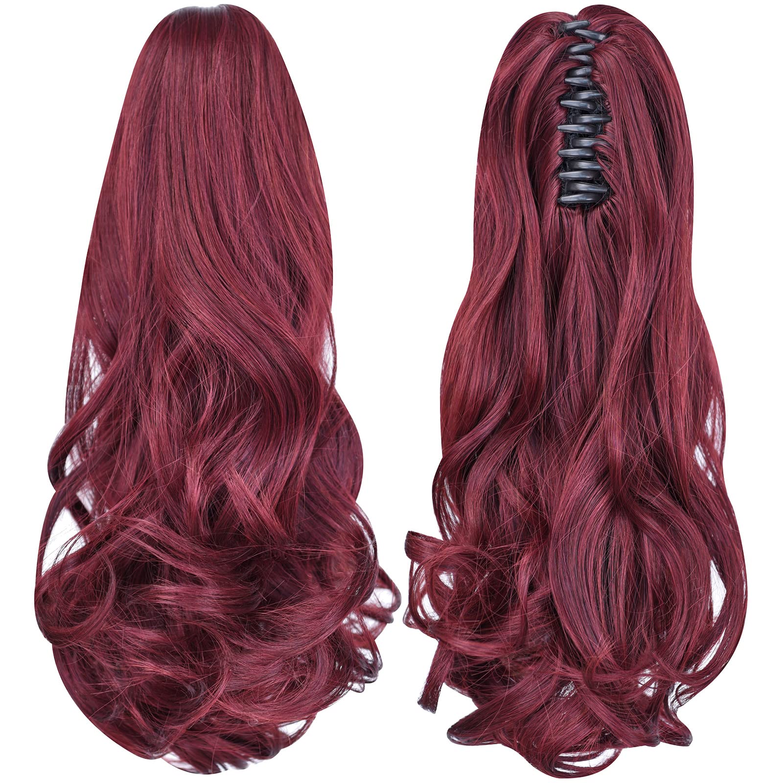 Natural Straight Ponytail Hair Extension with Claw Clip - Seamless Blonde Brown Black Hairpiece for Women - Perfect for Parties, Weddings & Everyday Styling
