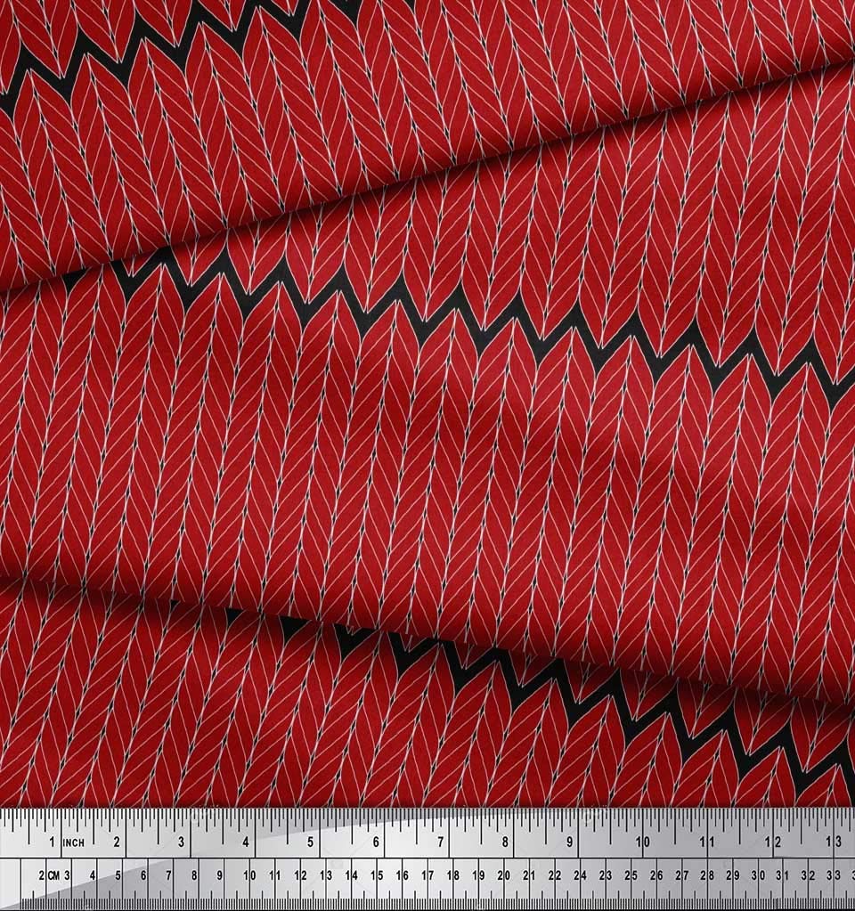 Soimoi Moss Georgette Brown Fabric by The Yard - 42 Inch Wide Herringbone Geometric Printed Textile for Dresses, Curtains & Home Decor | Classic Timeless Fashion & Upholstery Material