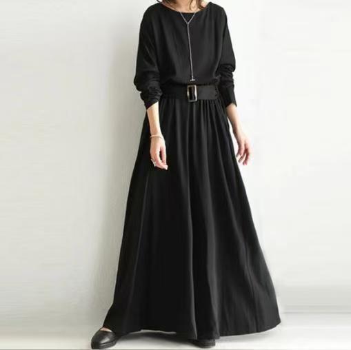 Lovevop Women's Solid Color Belted Pullover Knit Panel Pleated Midi Dress - Perfect for Office Wear, Date Nights & Special Occasions