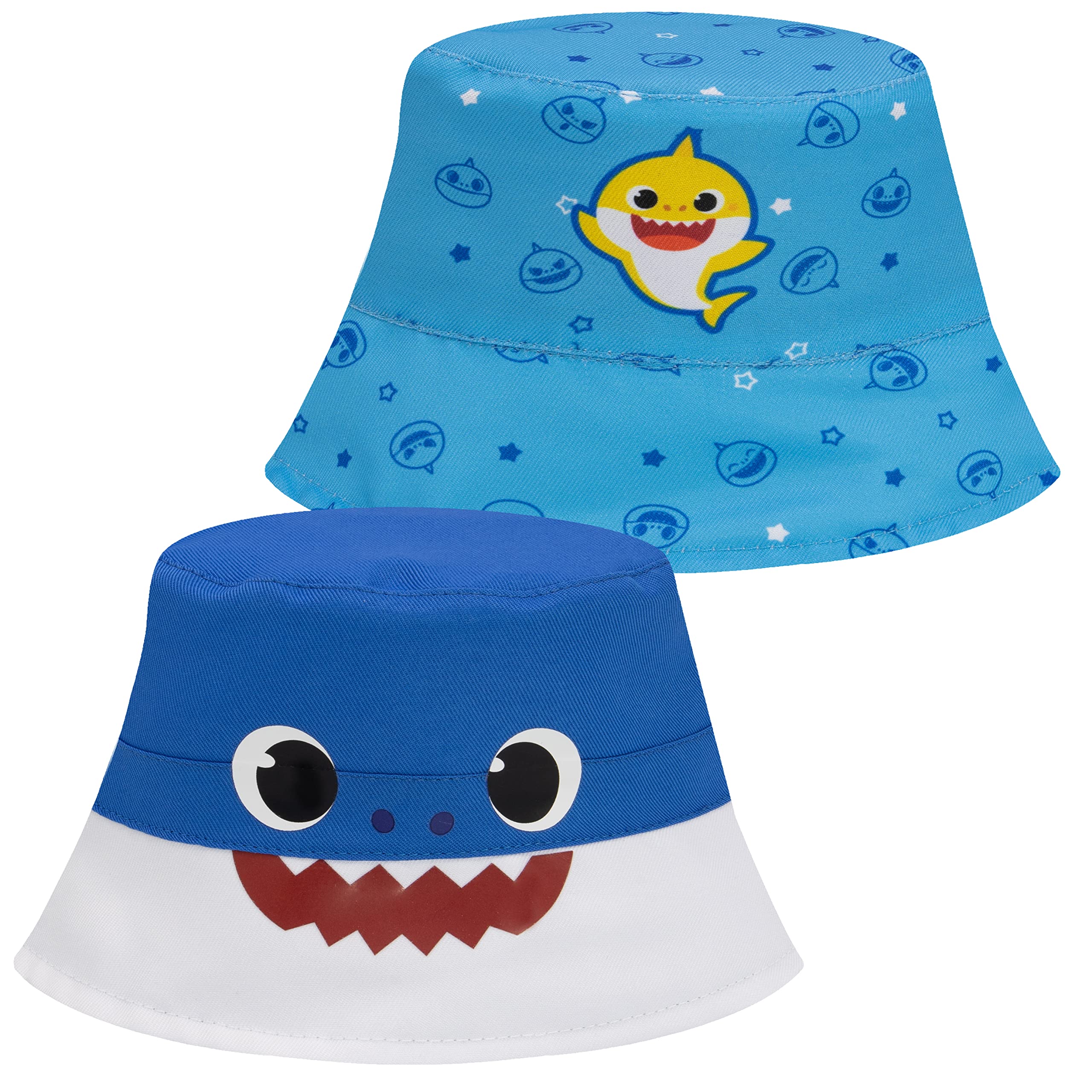 Baby Shark Reversible Bucket Hat for Toddlers - UPF 50+ Sun Protection for Boys & Girls - Cute Pinkfong Design for Beach, Park & Outdoor Play