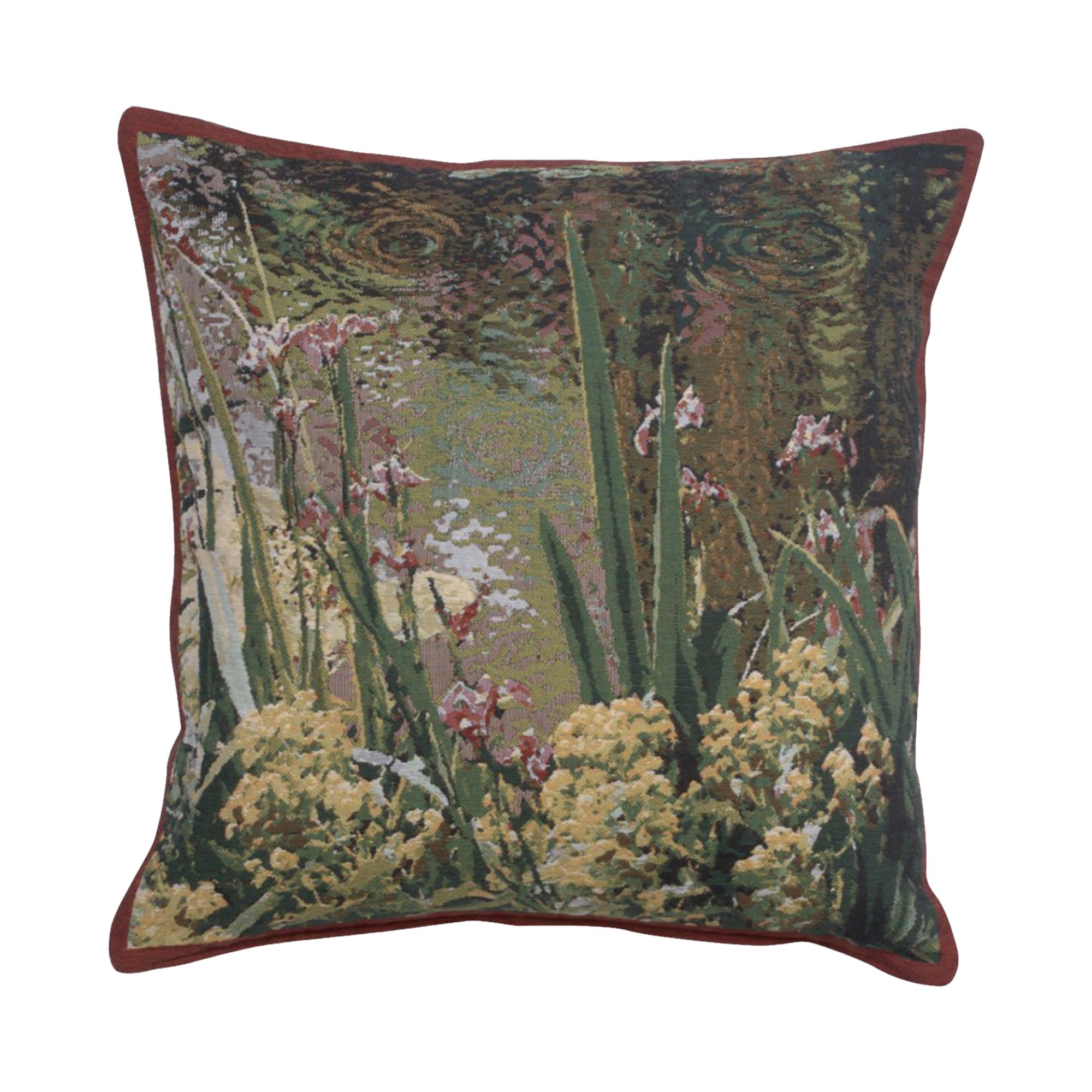 Charlotte Home Furnishings 17x17 Inch Decorative Throw Pillow Cover - Soft European Cotton Jacquard Woven Cushion Case for Sofa, Bed & Living Room - Modern Water Pattern Design - Perfect for Home Decor, Accent Pillows and Cozy Interior Styling