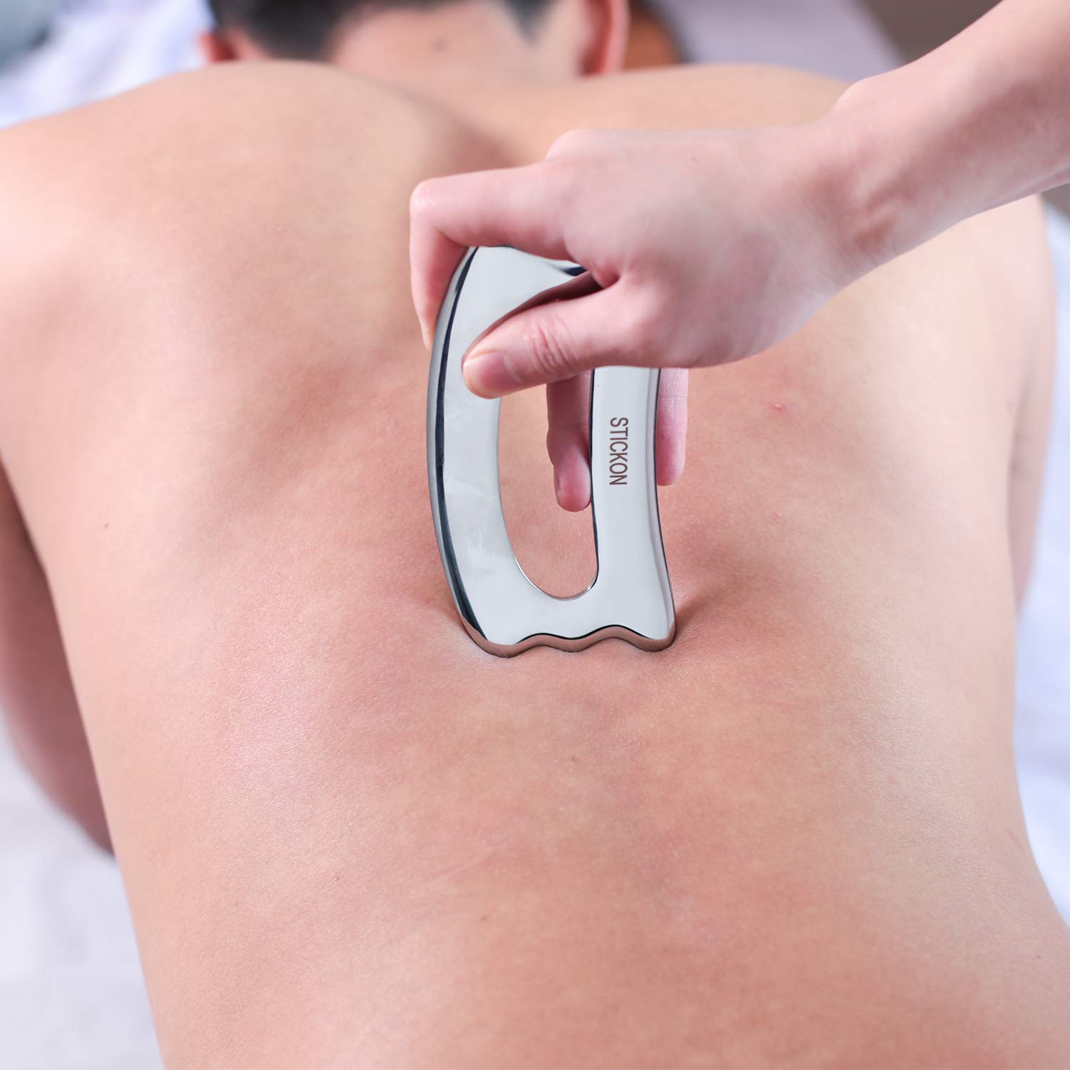 STICKON Stainless Steel Gua Sha Scraping Massage Tool - Professional IASTM Therapy Instrument for Soft Tissue Mobilization & Muscle Recovery | Perfect for Facial Massage, Body Therapy & Pain Relief (STICKON-05)
