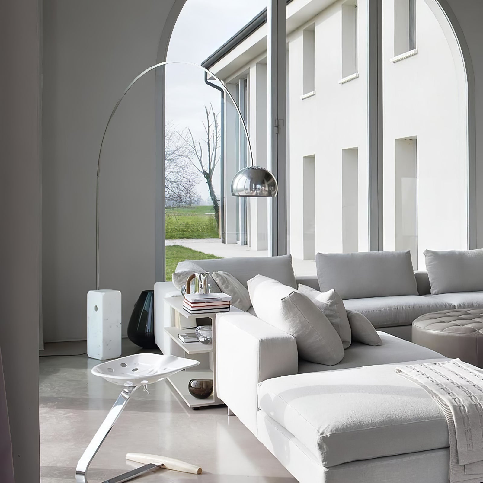 Arcadia Luxe Modern Floor Lamp - Adjustable Brightness LED Standing Light for Living Room, Bedroom & Office - Warm White & Cool White Dimmable Reading Light