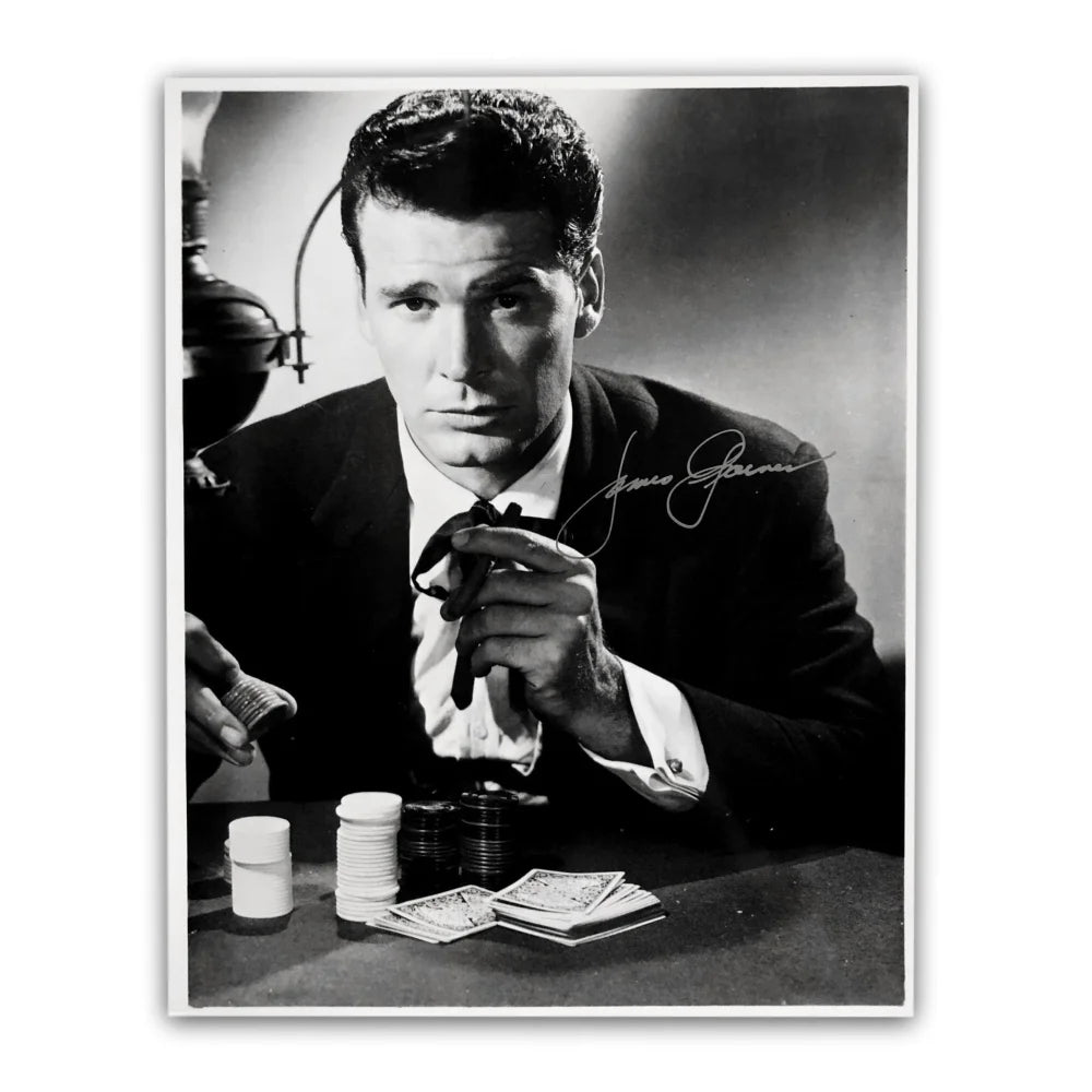 James Garner Autographed 8x10 Photo with JSA COA - Signed Memorabilia from Maverick & The Great Escape - Perfect for Collectors, Fans, and Home Theater Decor