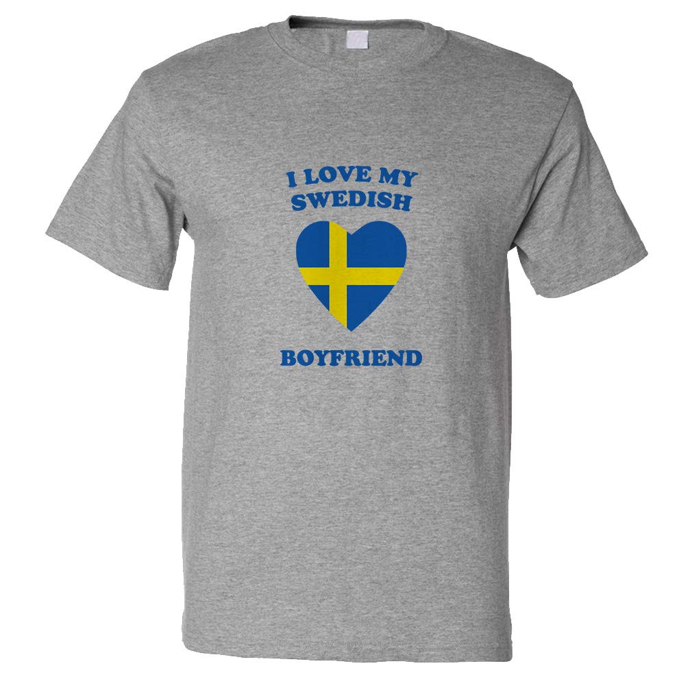 Funny Graphic T-Shirts for Men - 'I Love My Swedish Boyfriend' Cotton Tee | Cute Couple Gift, Date Night Outfit, Casual Wear