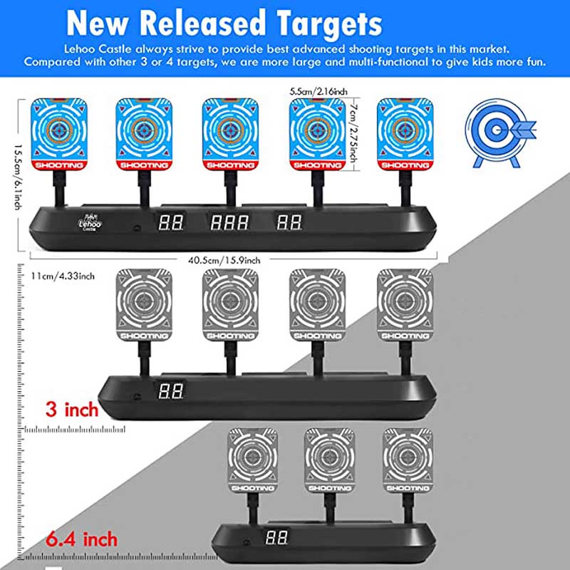 Electronic Scoring Auto Reset Running Shooting Target - 5 Targets for Outdoor Training, Hunting Practice & Tactical Drills