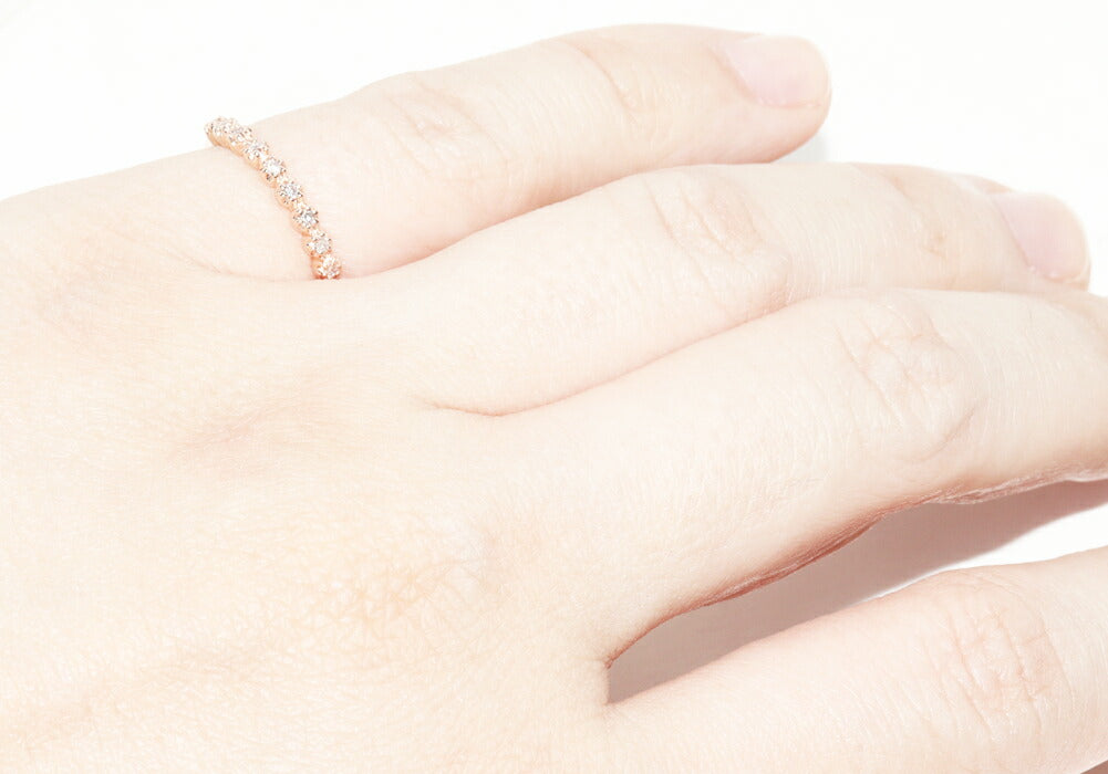 4℃ K10PG Diamond Pinky Ring - Elegant 14K Rose Gold Pinky Ring with Genuine Diamonds for Women | Perfect for Parties, Weddings & Special Occasions