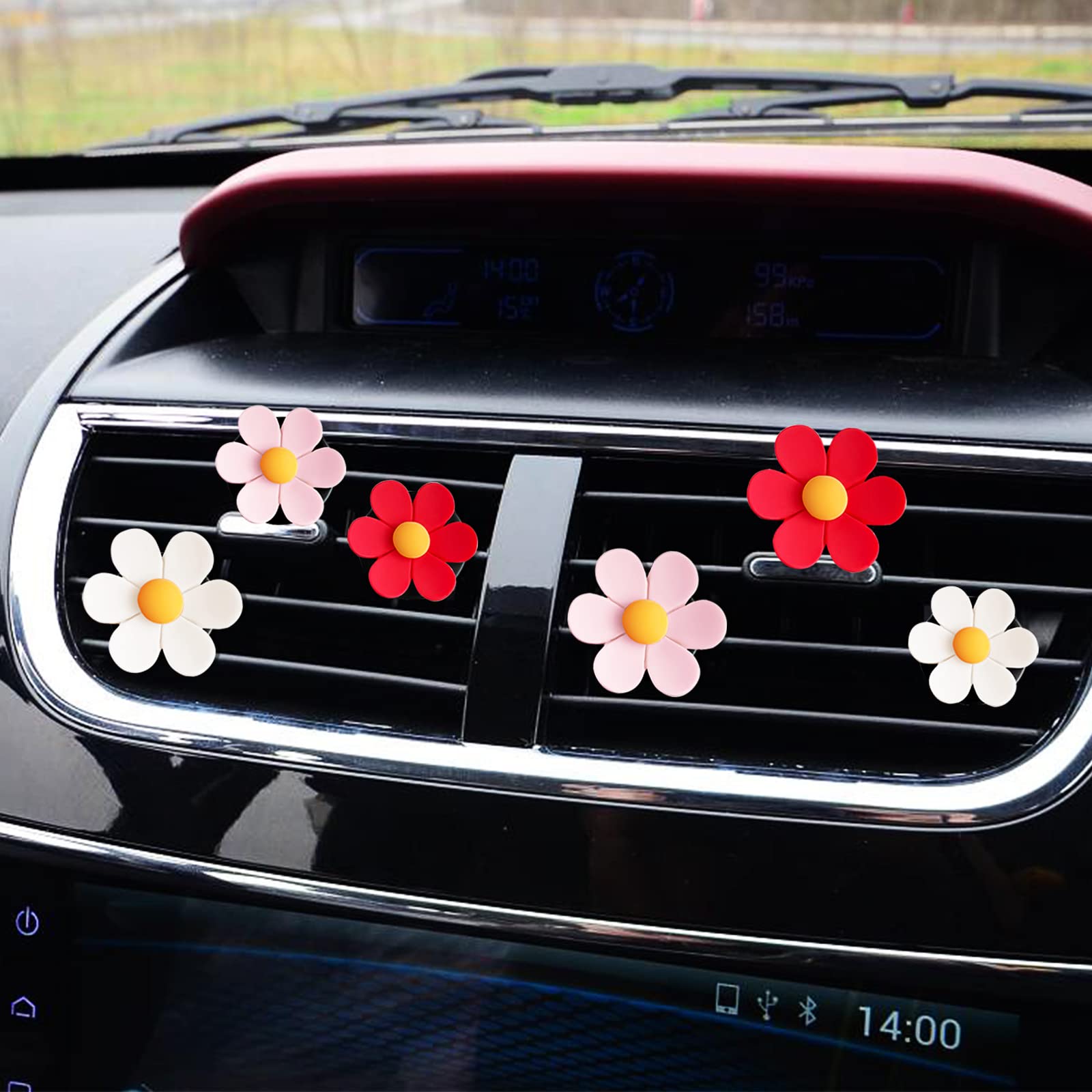 Flower Car Vent Clip Air Freshener - Cute Car Interior Accessories for Women & Girls | Car Decor, Auto Air Freshener for Home Office & Travel