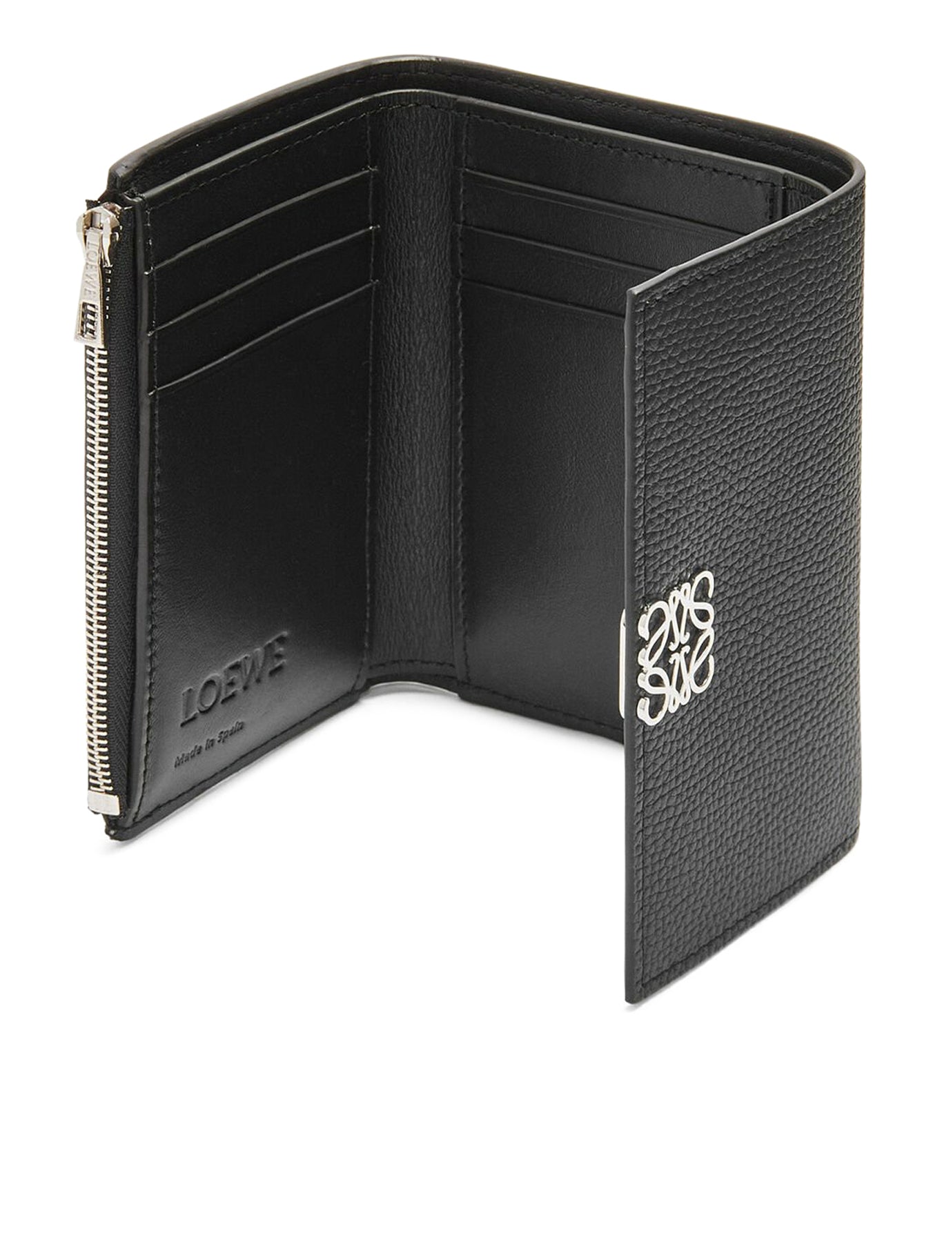 Premium Anagram Small Vertical Wallet in Hammered Calfskin Leather - Slim RFID Blocking Card Holder for Men & Women - Perfect for Everyday Carry, Travel & Business Use