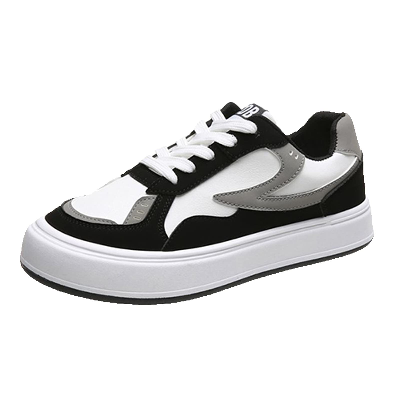 Women's Platform Sneakers - Soft Casual Walking Shoes with Colorblock Design & Lace-Up Front | Comfortable Skate Style Flats for Everyday Wear (Black, Size 8) | Perfect for Work, Shopping & Outdoor Activities