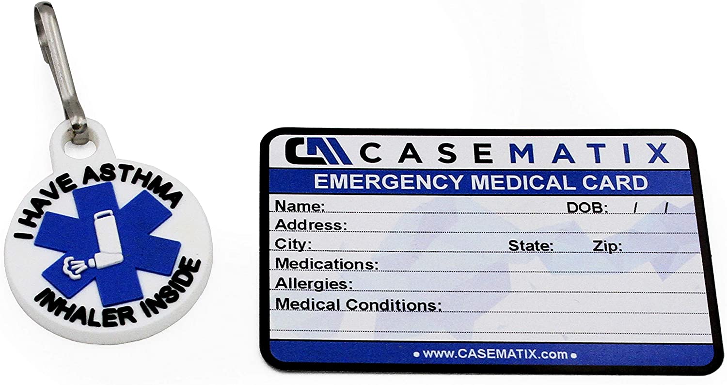 CASEMATIX 8 Insulated Asthma Inhaler Travel Case - Portable Medicine Organizer for Adults & Kids - Fits Inhaler Spacer, Masks & Allergy Medications - Perfect for Travel, School & Outdoor Activities