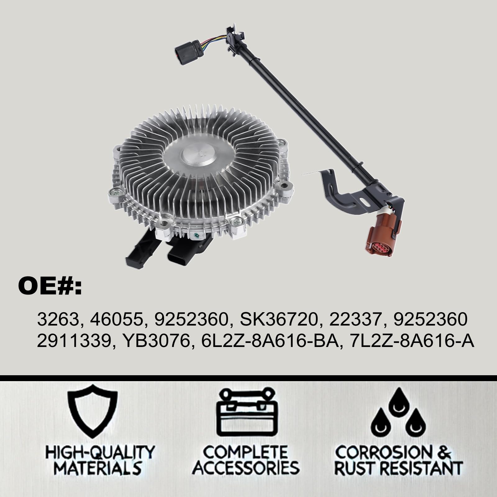 High Performance 7L2Z8A616A Electronic Radiator Cooling Fan Clutch Replacement for Ford Explorer 2006-2010, Explorer Sport Trac 2007-2010 & Mercury Mountaineer 2006-2010 with 4.0L 4.6L Engine - OEM 3263 YB-3076 46055 - Perfect for Overheating Prevention & Engine Cooling System Repair