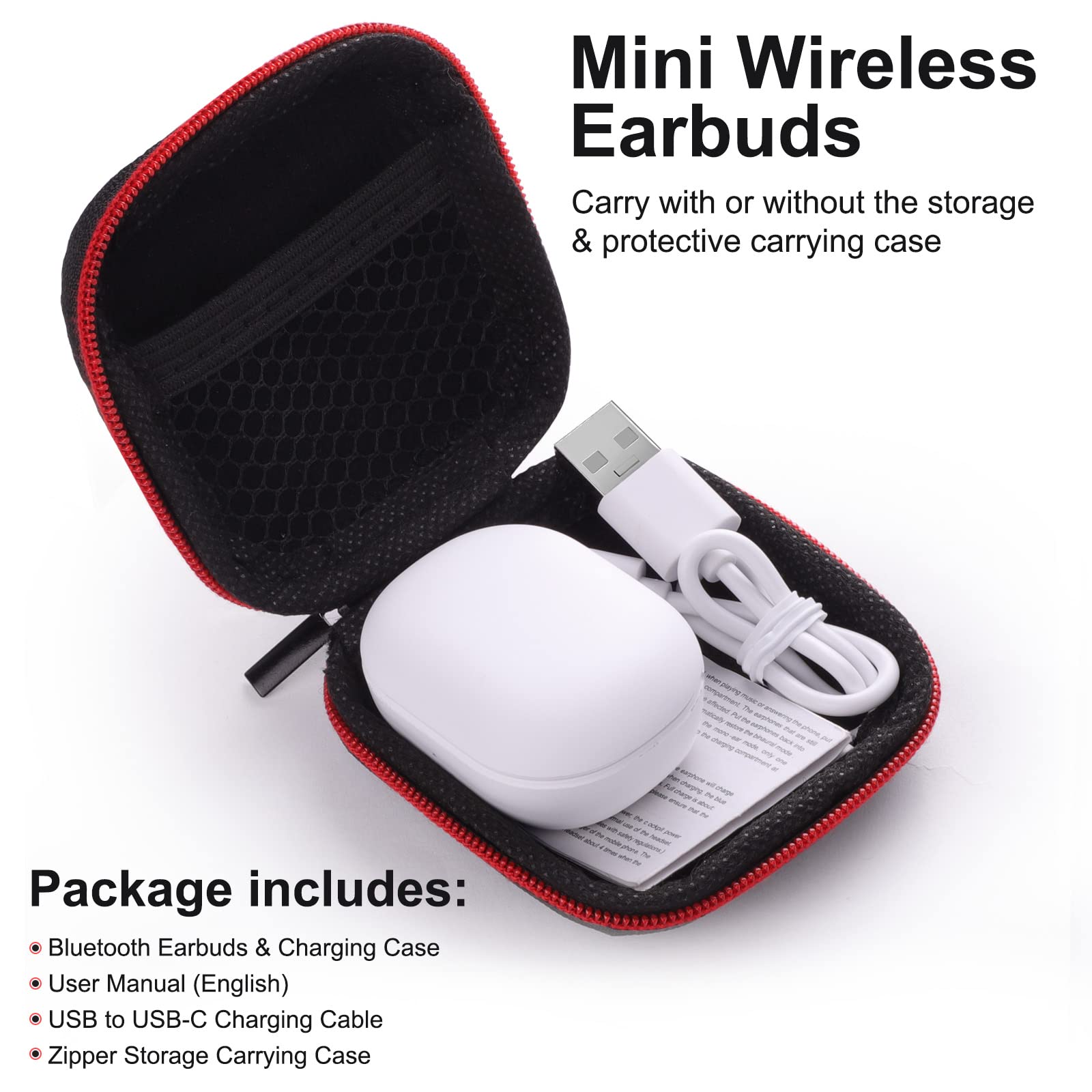 Premium Wireless Earbuds Bluetooth 5.3 with Noise Cancellation, Deep Bass in-Ear Headphones - Compatible with iPhone 15/14/13/Pro Max, Samsung Galaxy S25/S24/A53/A54, Google Pixel 6/7/8/9 - Perfect for Gym, Commuting & Travel