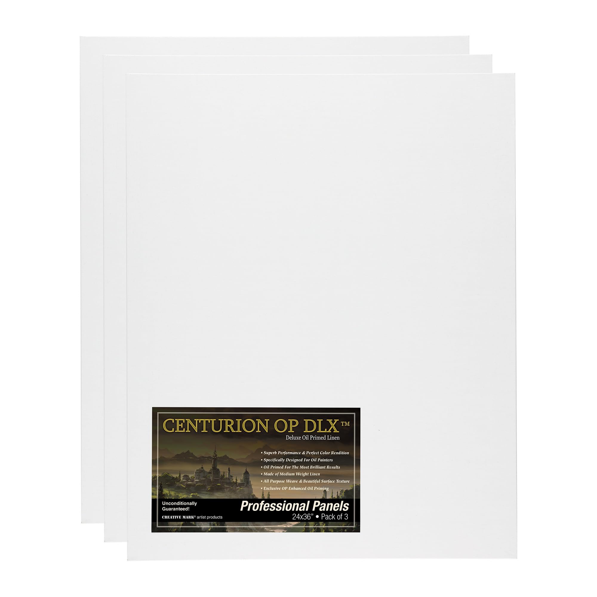 Centurion Deluxe Oil Primed Linen Panel 3-Pack 24x36