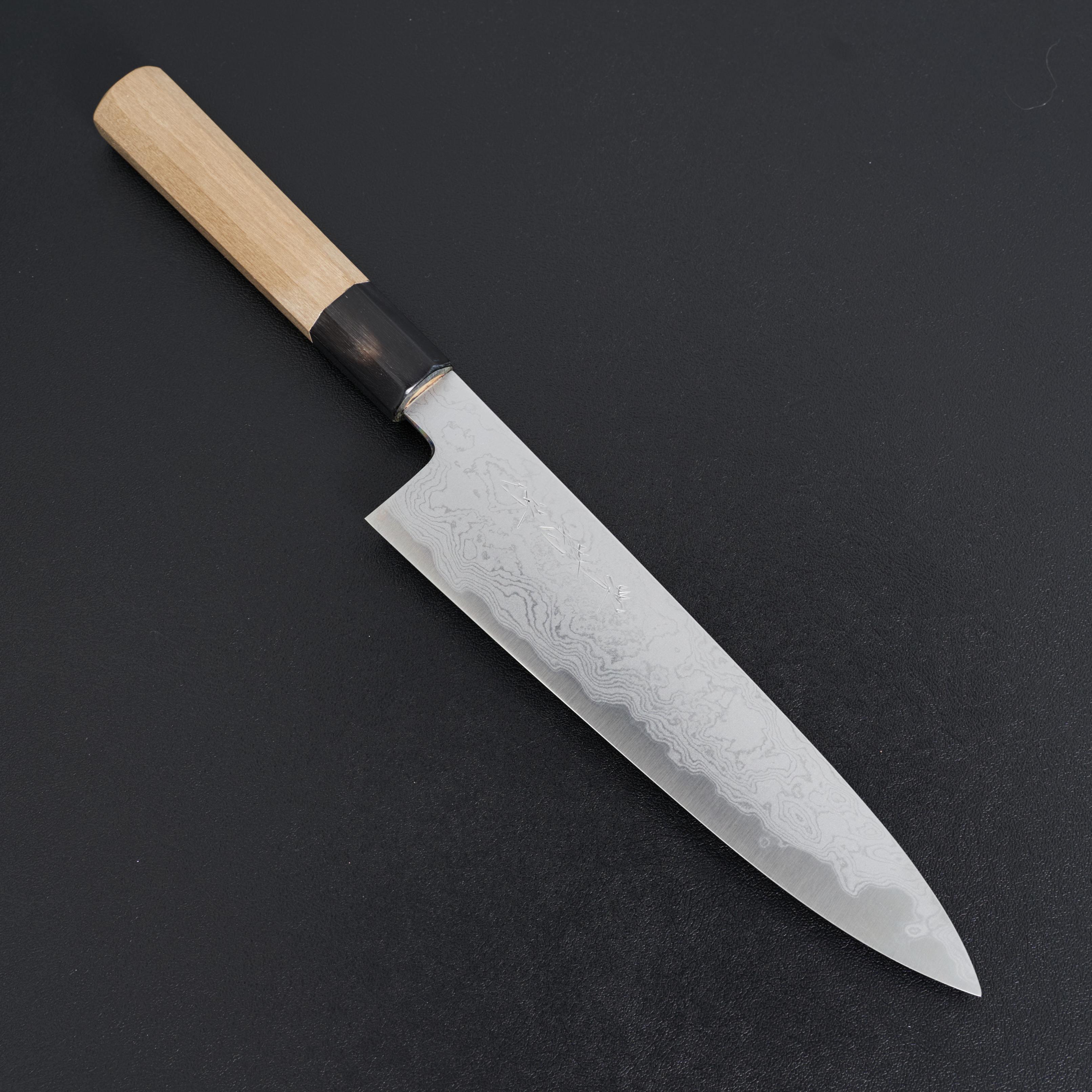 Premium Kikumori Blue #1 Damascus Gyuto 210mm Japanese Chef Knife - Perfect for Sushi, Meat Slicing & Professional Kitchen Use