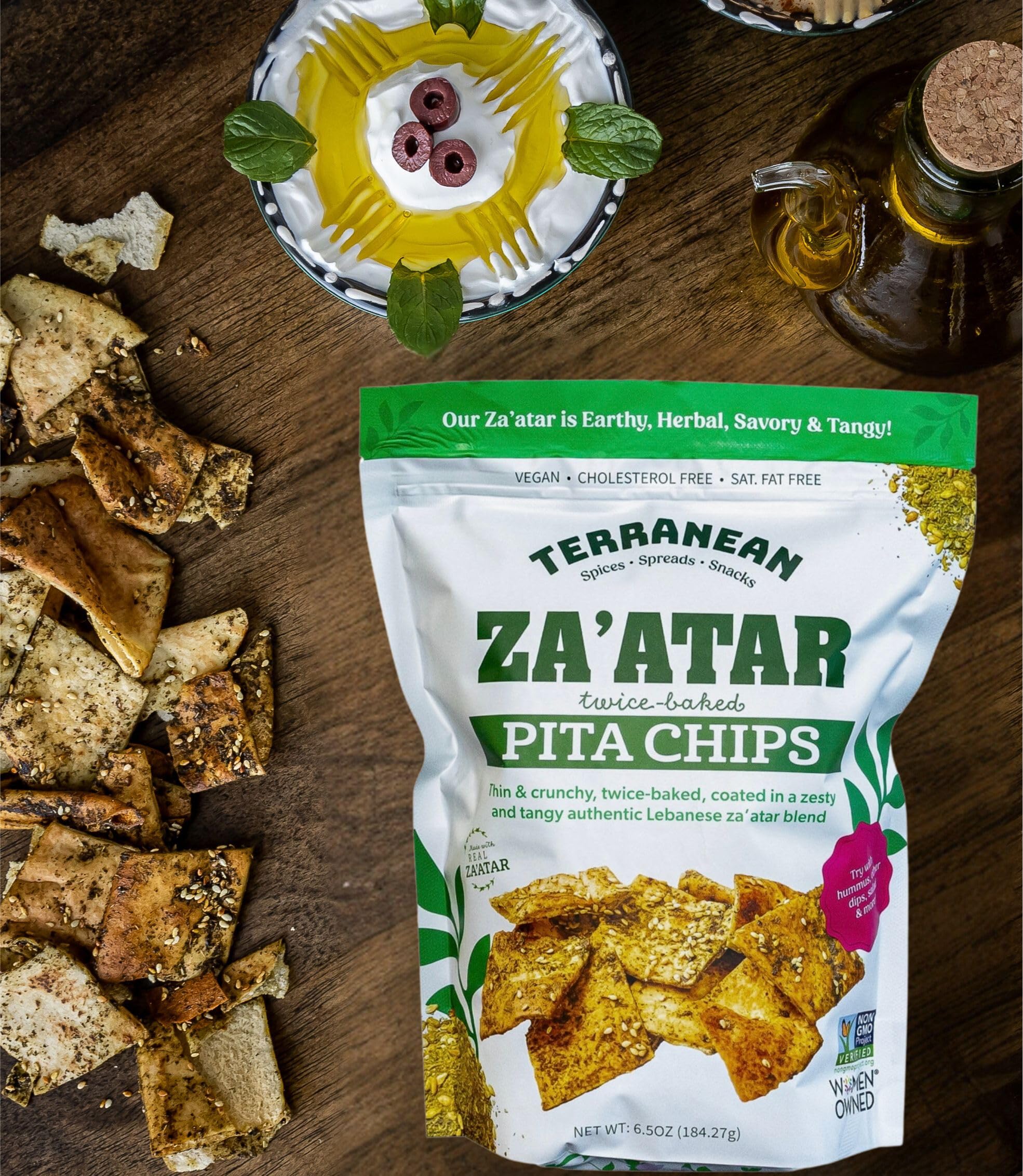 Terranean Herbs Pita Chips - Authentic Twice Baked, Thin & Crunchy Mediterranean Snacks (Assorted 3 Pack) | Perfect for Parties, Picnics & Healthy Snacking