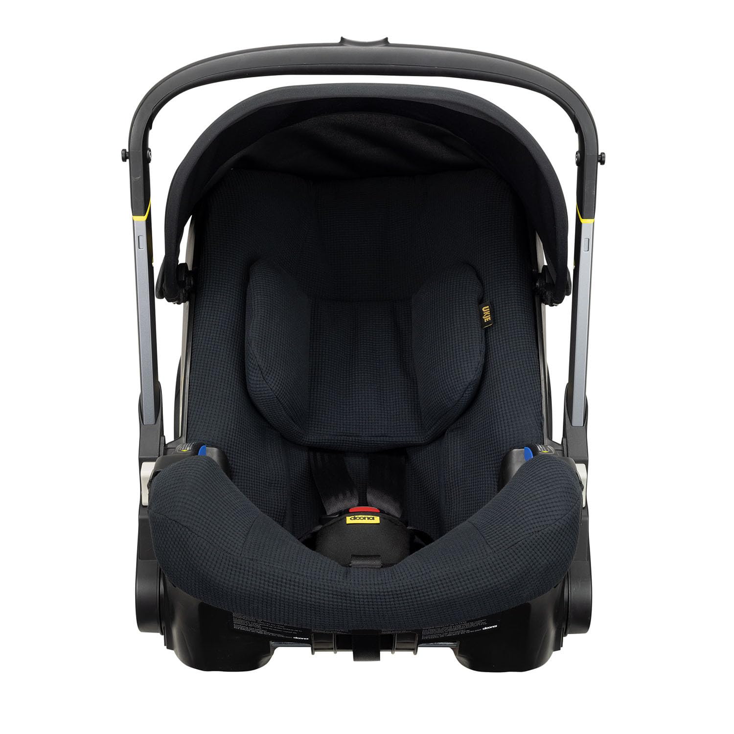 UKJE Doona Car Seat Cover - Waterproof Stroller Protector, Soft Cotton Infant Car Seat Liner for Newborns | Easy to Clean & Install | Perfect for Travel, Shopping & Outdoor Adventures (Black Waffle)