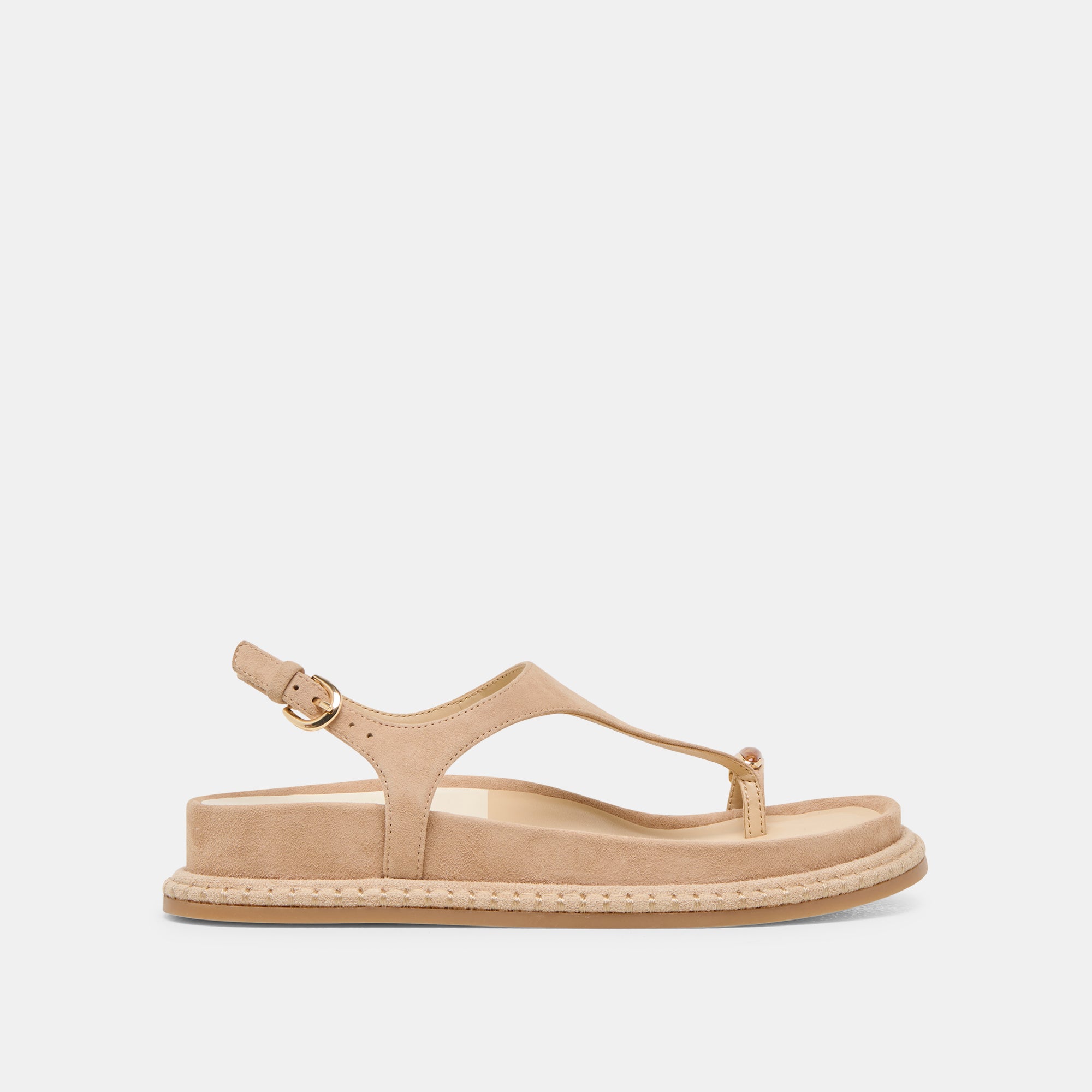 Stefan Women's Gemstone Embellished Bamboo Suede Sandals - Comfortable Bohemian Style for Beach, Vacation & Summer Outfits