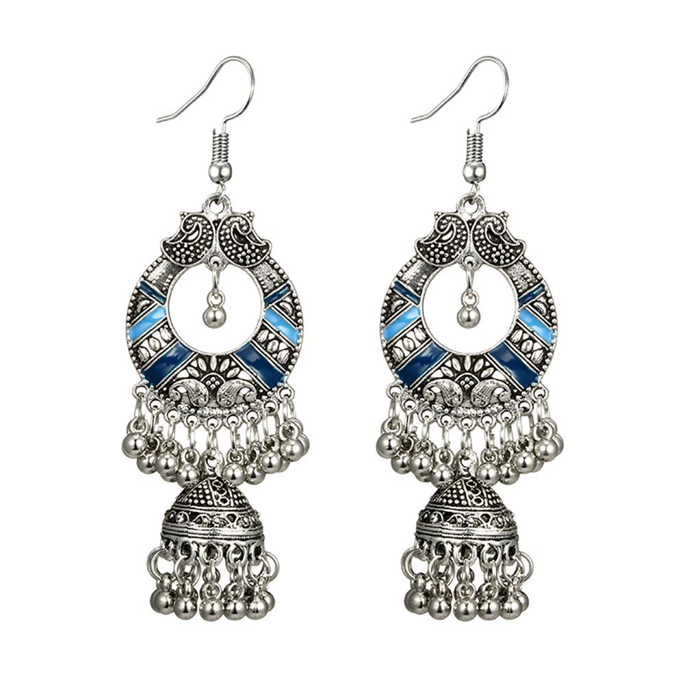 Crystal Pearl Stud Earrings Set - Retro Long Hollow Dangle Tassel Bells Hook Earrings for Women & Men | Elegant Party, Banquet & Everyday Jewelry Gift