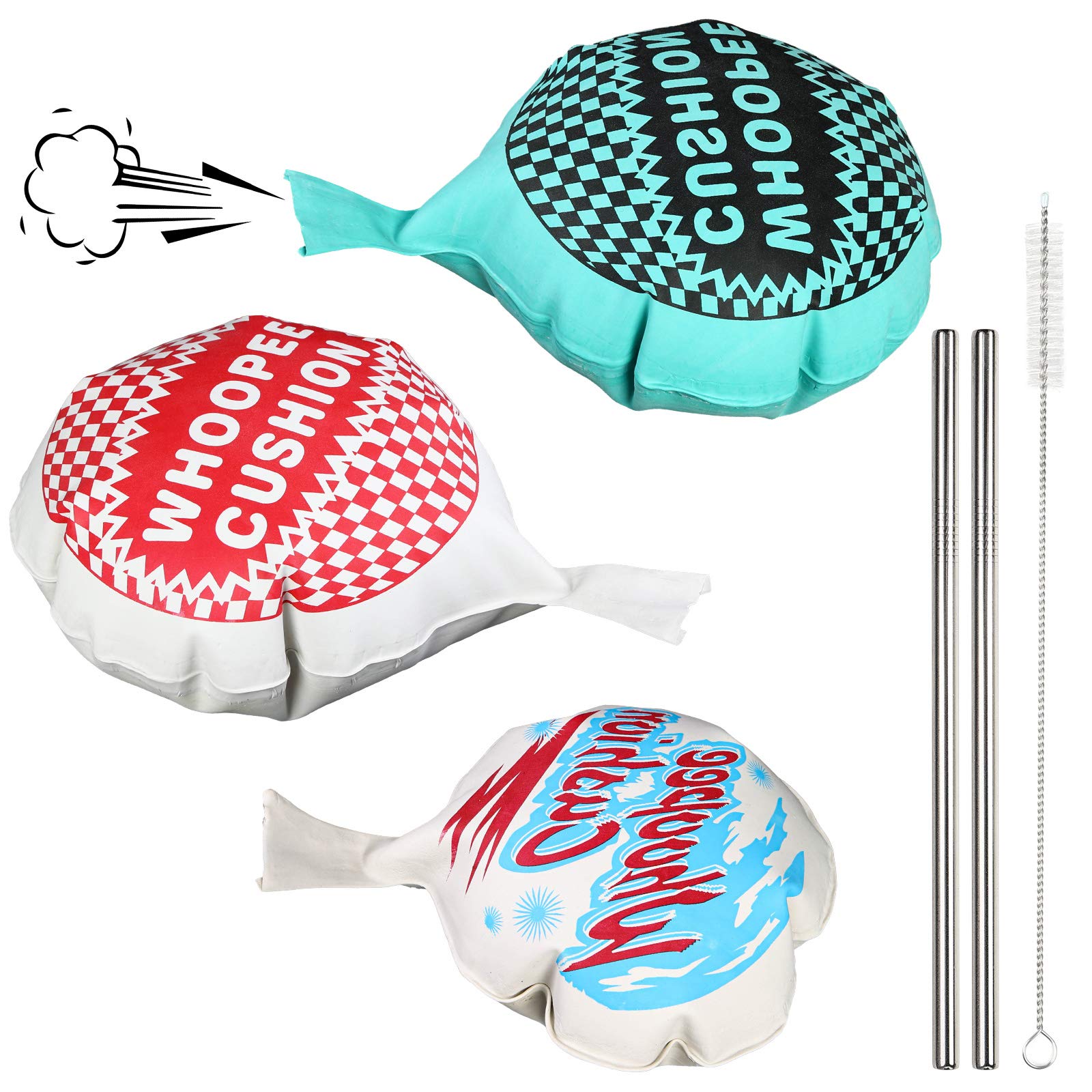 POPLAY 3-Pack Whoopee Cushions - Hilarious Fart Prank Gifts for Kids & Adults - Perfect for Birthday Parties, Prank Jokes, and Family Gatherings