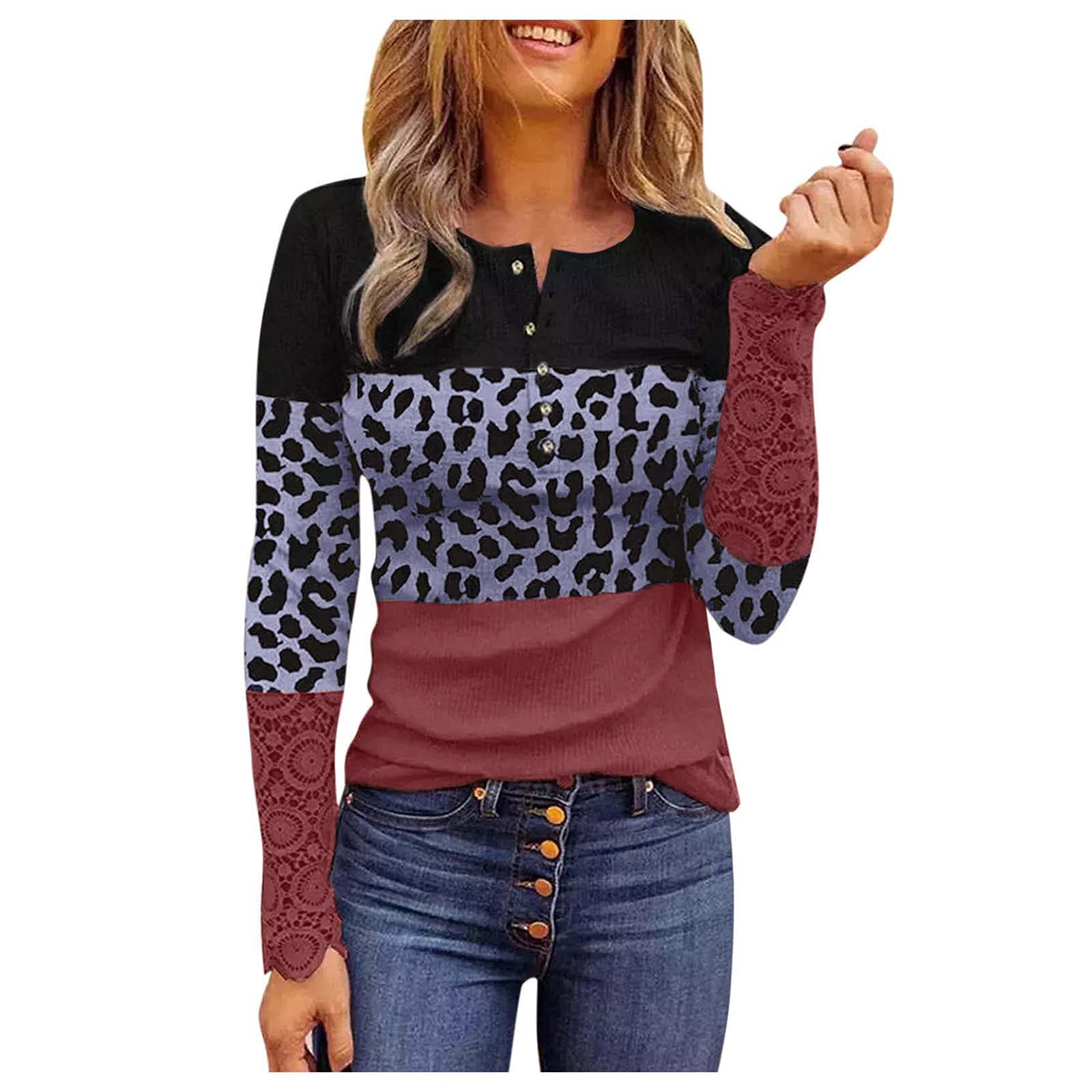 Women's Fall T-Shirts - Short Sleeve Casual Tunic Tops & Button Down Blouses for Everyday Wear | Perfect for Work, Weekend Outings and Autumn Layering