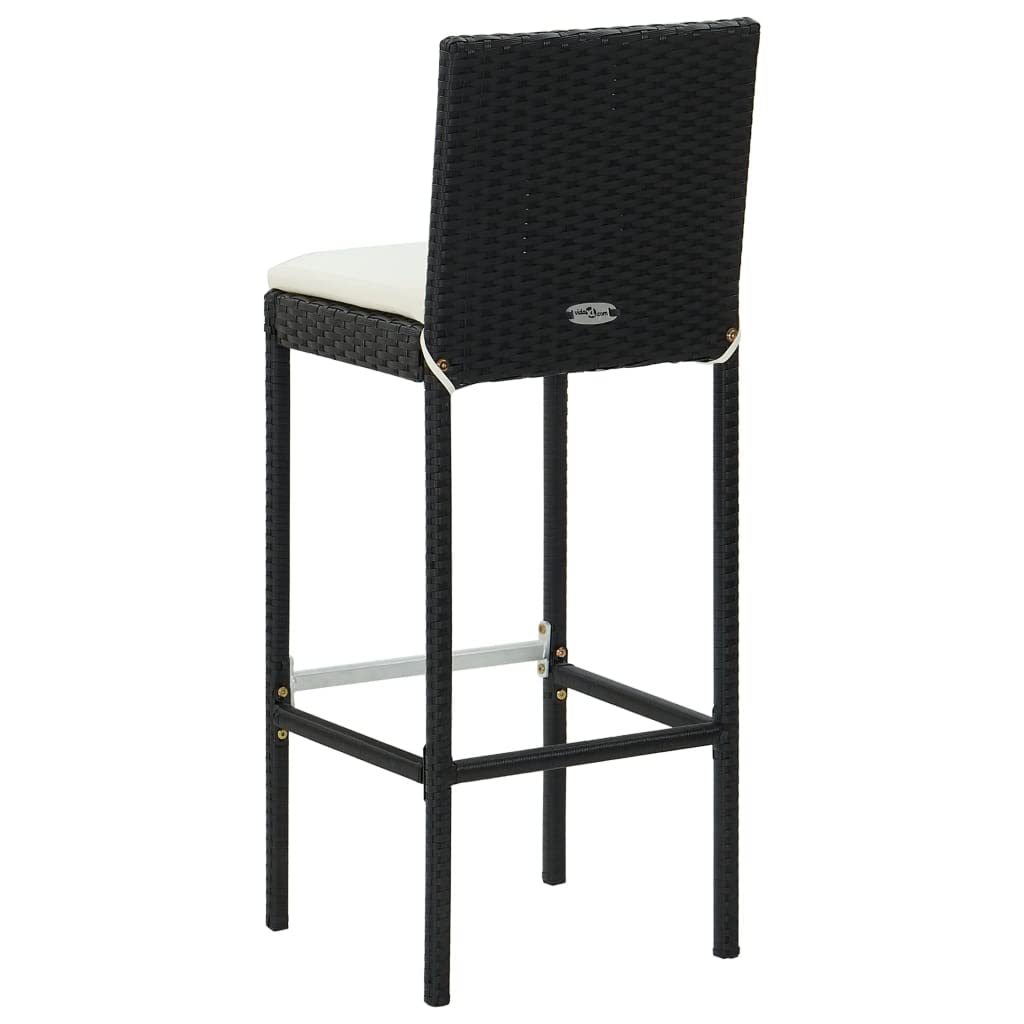 CHARMMA 7-Piece Outdoor Patio Bar Set with Weather-Resistant Cushions - Black Poly Rattan Dining Furniture (45.6KG) - Perfect for Backyard, Deck, Poolside & Garden Entertaining
