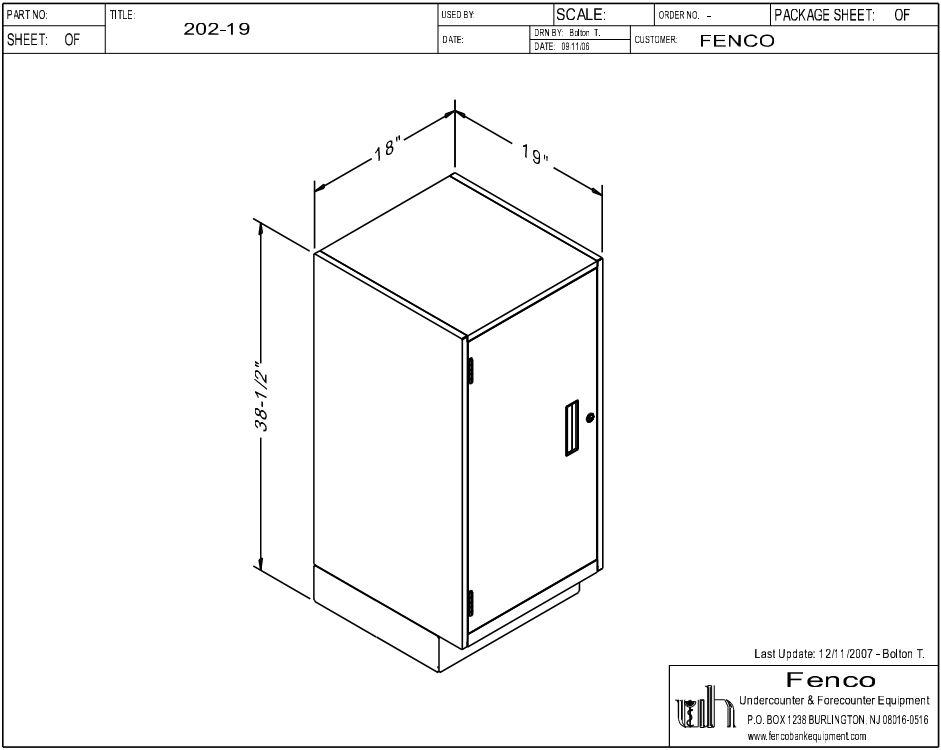 Fenco F 202 Pedestal Unit with Locking Cupboard Door - Heavy Duty Storage Cabinet for Workshop, Garage & Office Organization