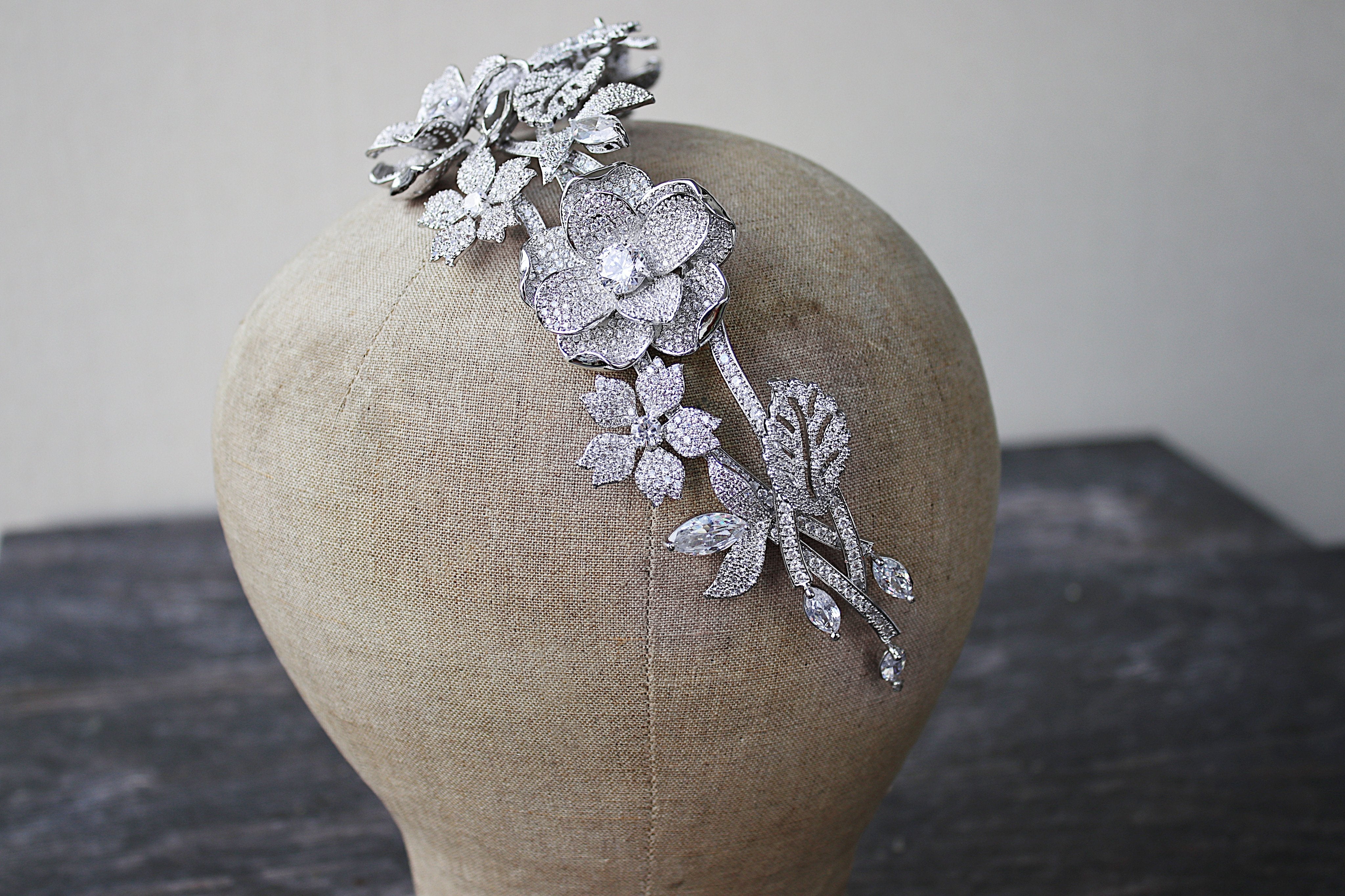 LENA Elegant Rhinestone Tiara Headpiece for Women - Perfect for Weddings, Prom, Pageants, and Special Occasions