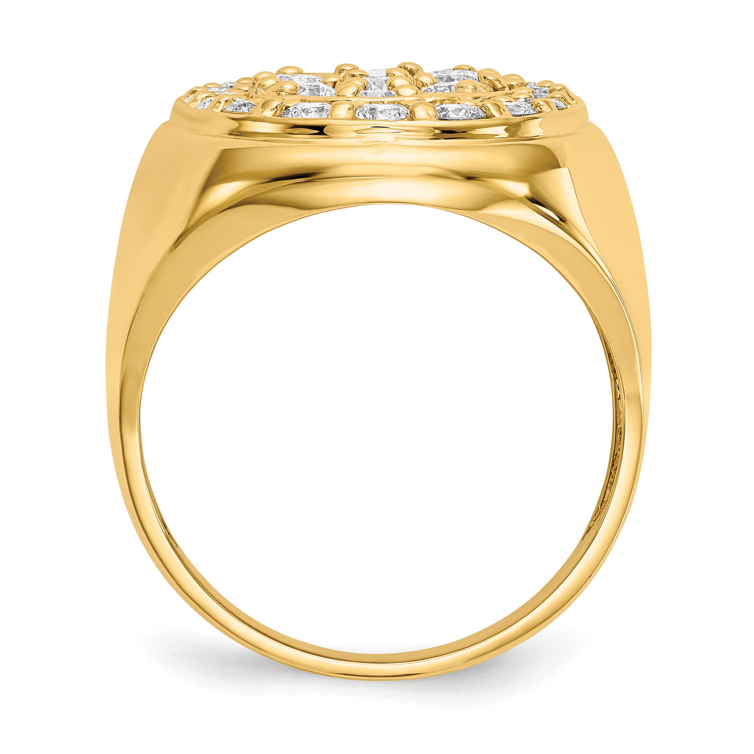 14K AA Diamond Men's Ring for Wedding, Engagement & Anniversary - Solid Gold Band with Genuine Diamonds for Him, Gifts for Husband, Boyfriend, Fiancé - Perfect for Special Occasions & Everyday Luxury