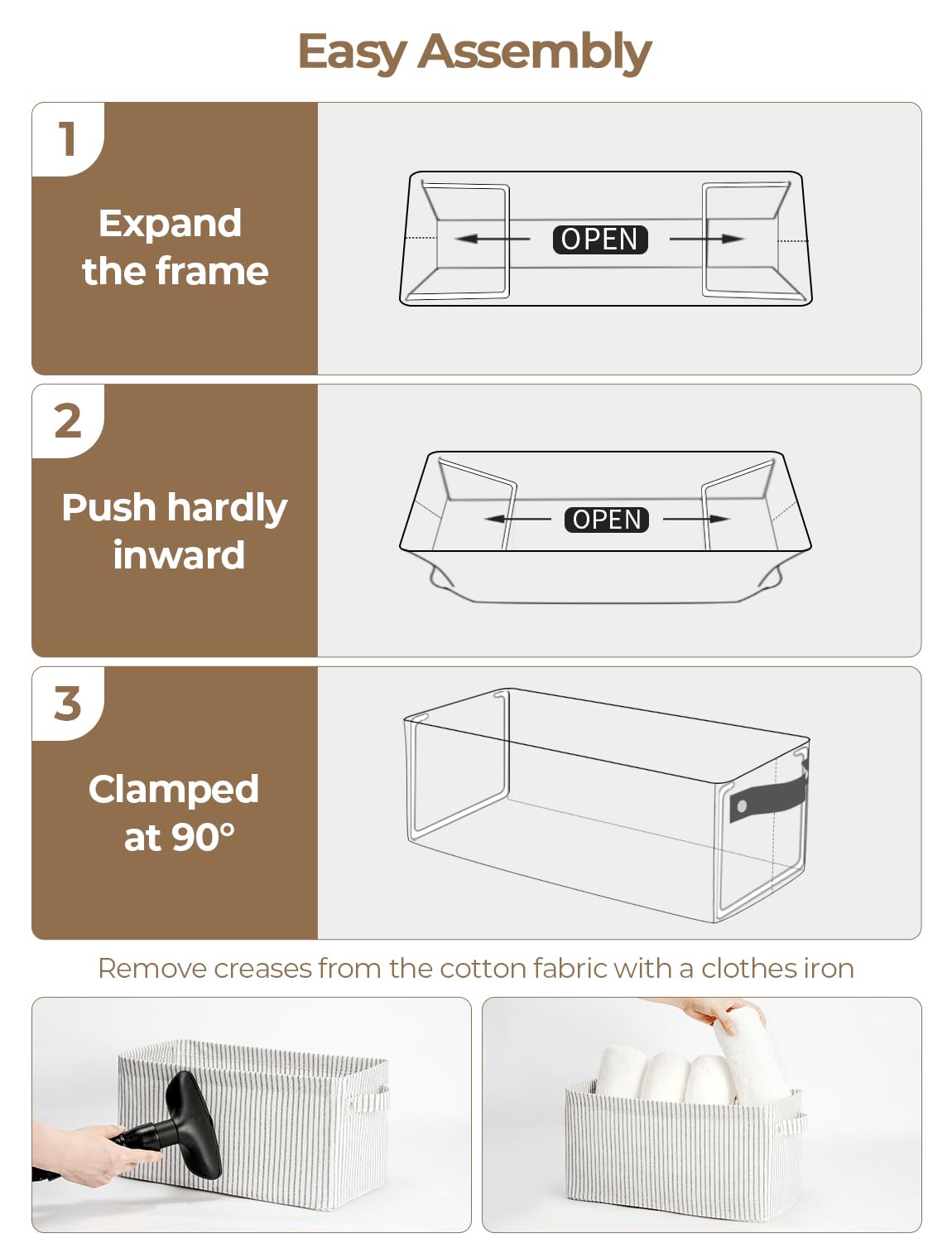 Foldable Fabric Storage Bins with Handles - Organize Shelves & Home Decor