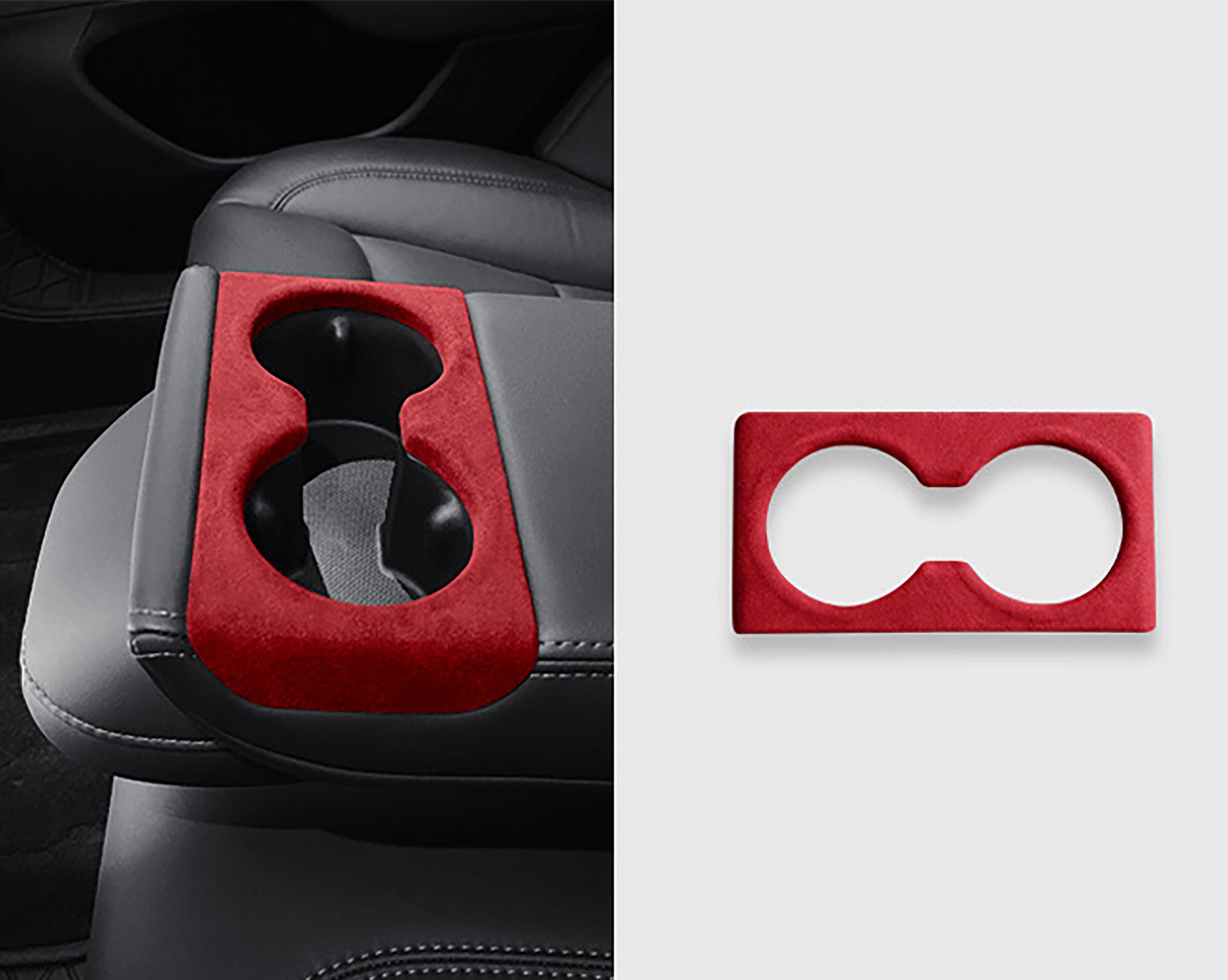 Tesla Alcantara Cup Holder Cover for 2024+ Model 3 Highland - Premium Interior Accessory for Car Organization & Luxury Upgrade | Perfect for Daily Commute, Road Trips & Protecting Your Tesla's Interior