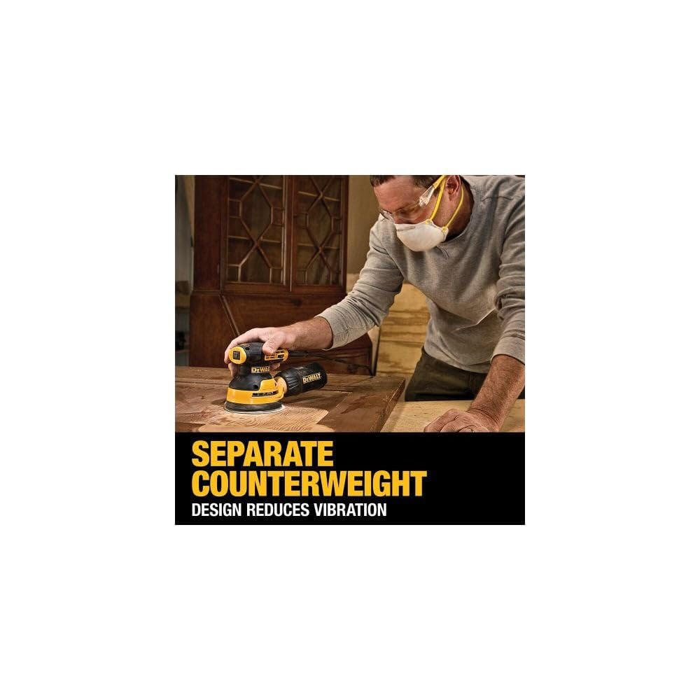 DEWALT 5-Inch Variable Speed Random Orbit Sander - DWE6423 - Perfect for Woodworking, Sanding & Finishing Projects