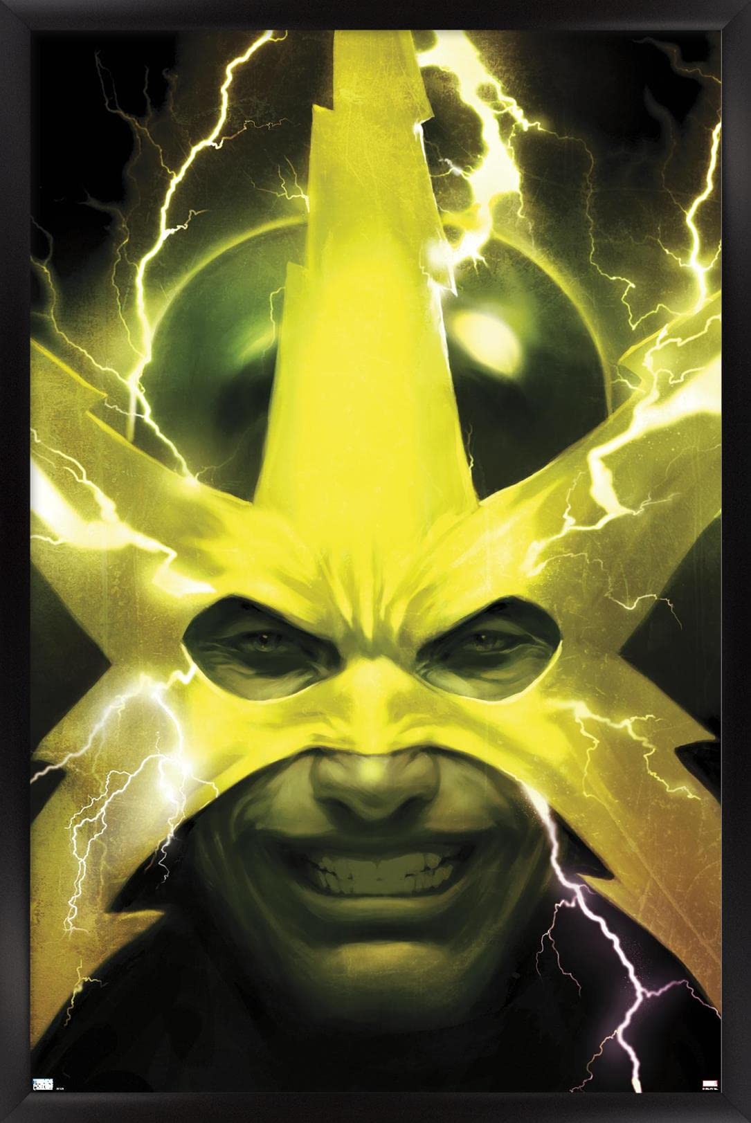 Marvel Comics Electro Web of Spider-Man #2 Wall Poster - 22.4x14.7 Inches Black Framed Superhero Decor | Perfect for Bedroom, Living Room & Comic Book Fan Gifts
