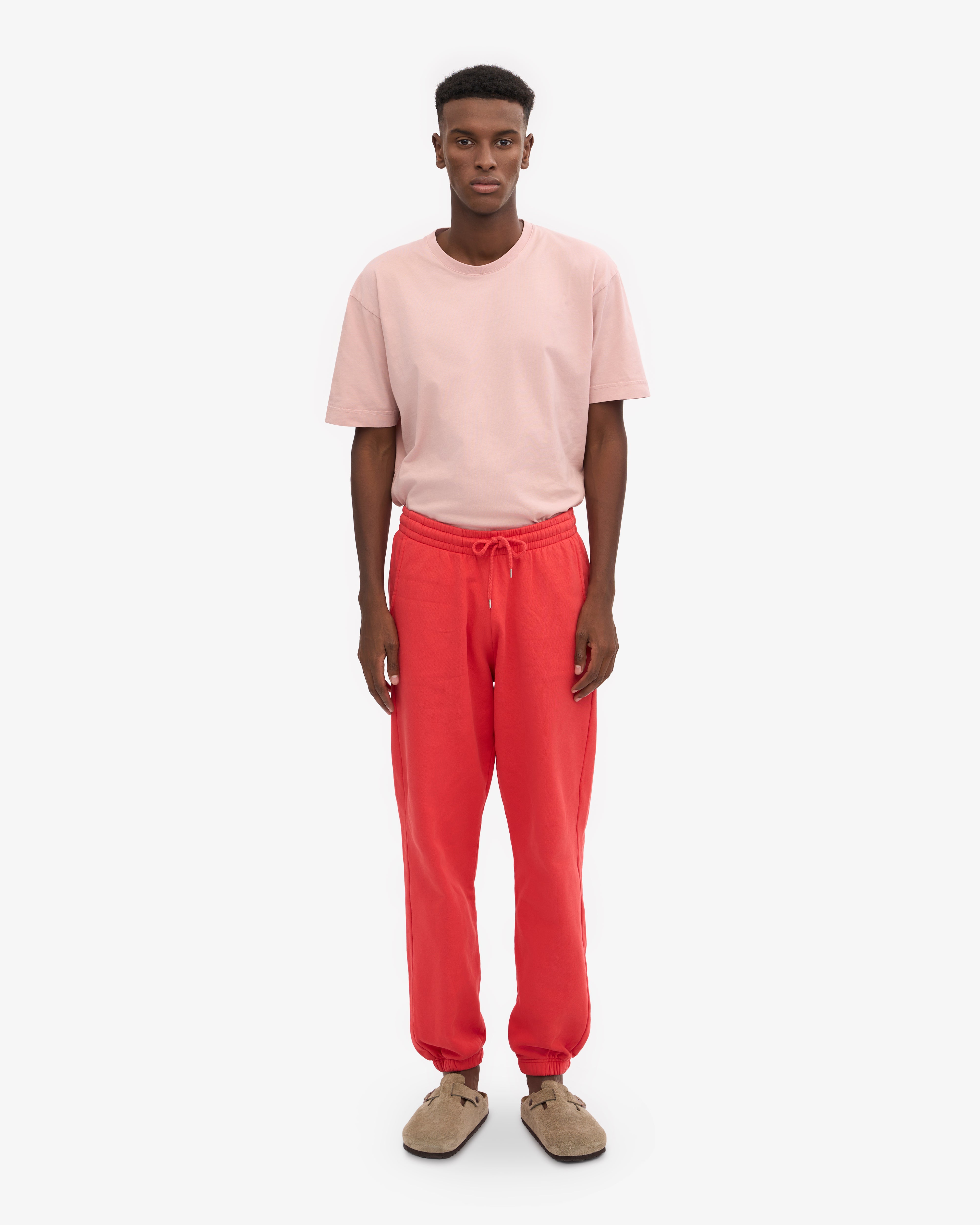 Organic Cotton Sweatpants for Women - Soft & Comfortable Red Tangerine Lounge Pants - Perfect for Yoga, Running & Home Relaxation