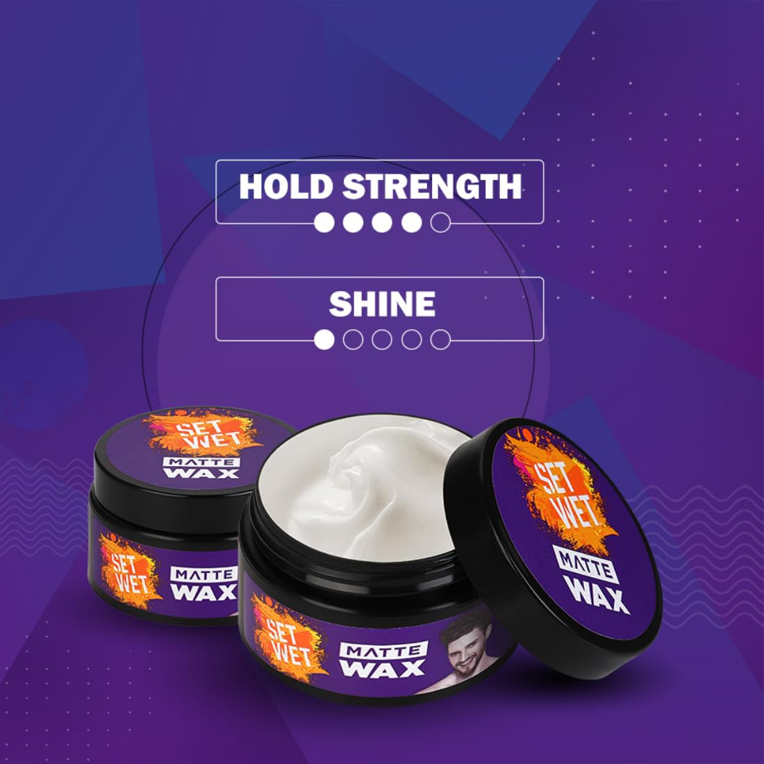 Set Wet Hair Wax For Men - Matte Finish, 60g | Strong Hold Styling Wax, Restylable Anytime, Easy Wash Off | Paraben & Sulphate Free, Alcohol Free | Perfect for Daily Styling, Parties & Professional Looks