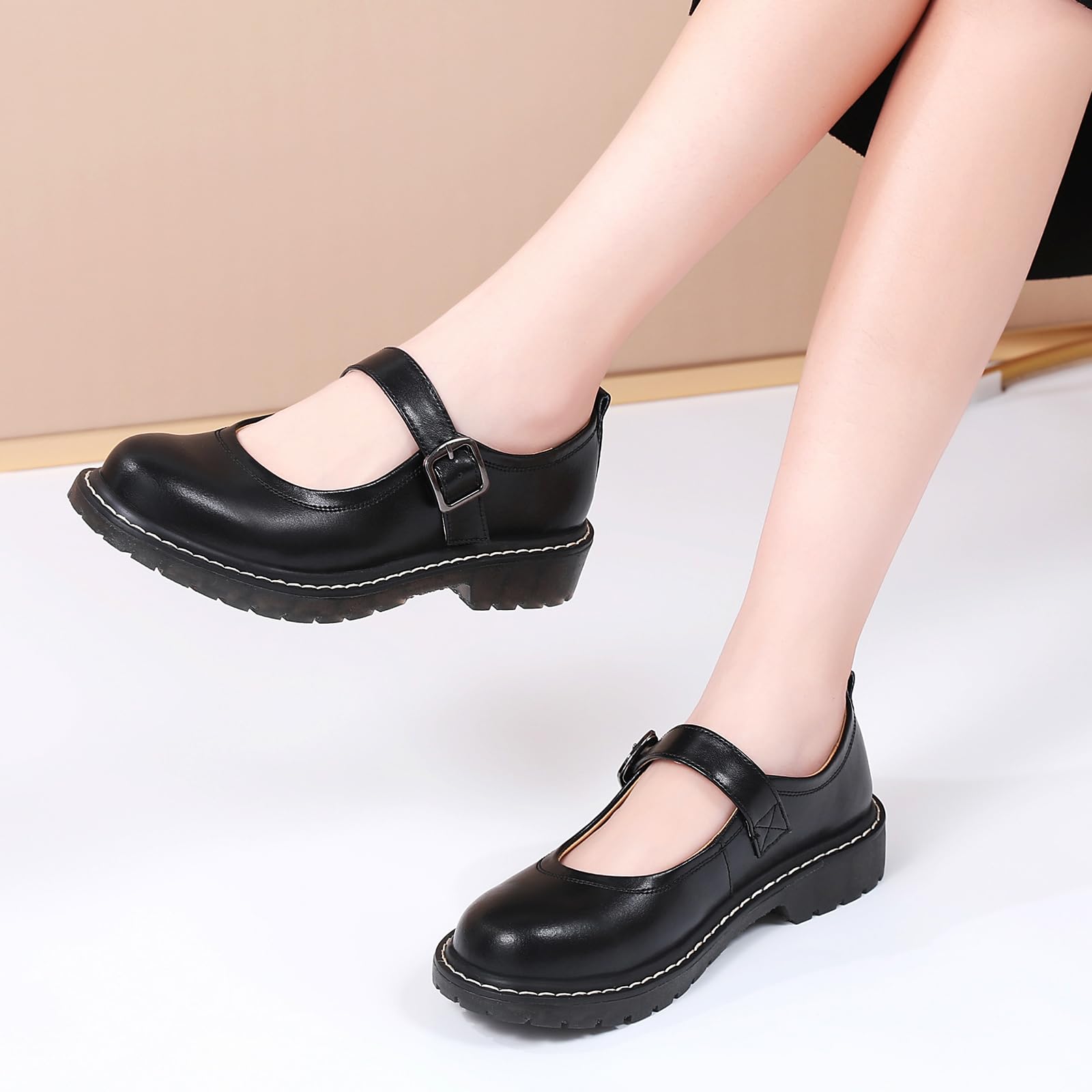 Women's Mary Jane Shoes - Comfortable Non-Slip Flats with Round Toe | Oxford Style Casual & Dress Shoes for Women, Ladies & Teen Girls | Perfect for School, Work & Everyday Wear