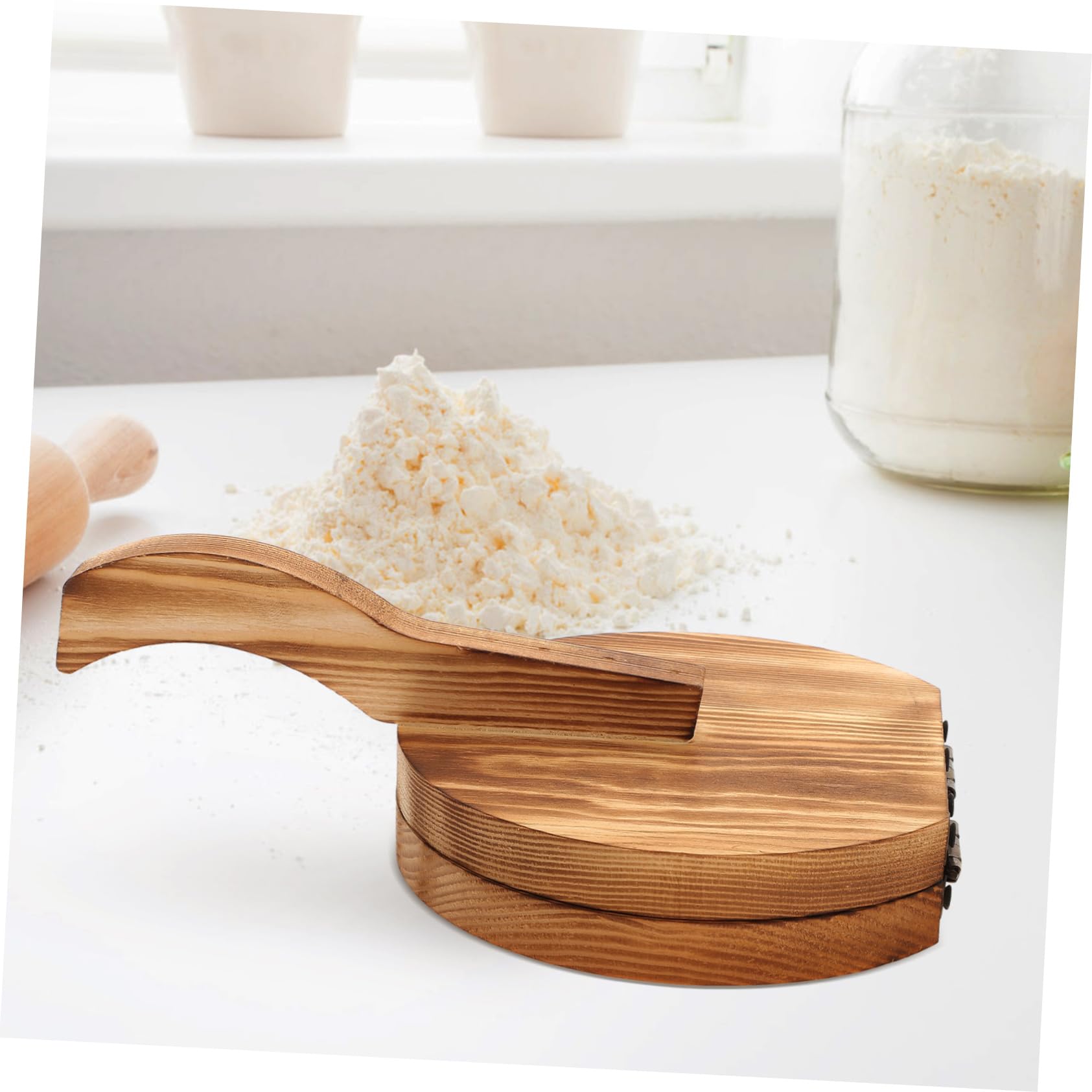 Wooden Dumpling Maker & Pizza Press - Dough Pressing Tool for Easy Homemade Dumplings & Pizzas | Essential Kitchen Gadget for Baking, Cooking & Meal Prep | Dishwasher Safe & Easy to Clean